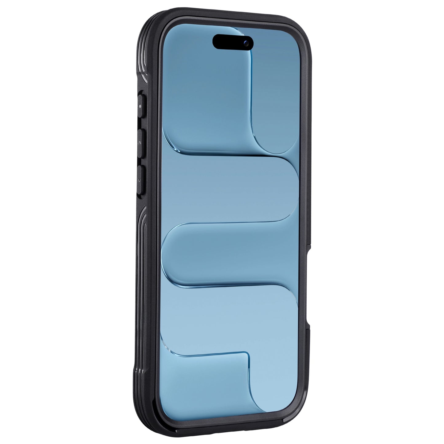 Das arktis iPhone Air Defender Case verfügt über ein blaues Puzzle-Muster, schwarze Bumper-Kanten und bietet 360-Grad-Schutz - perfekt als iPhone 17 Air Hülle.