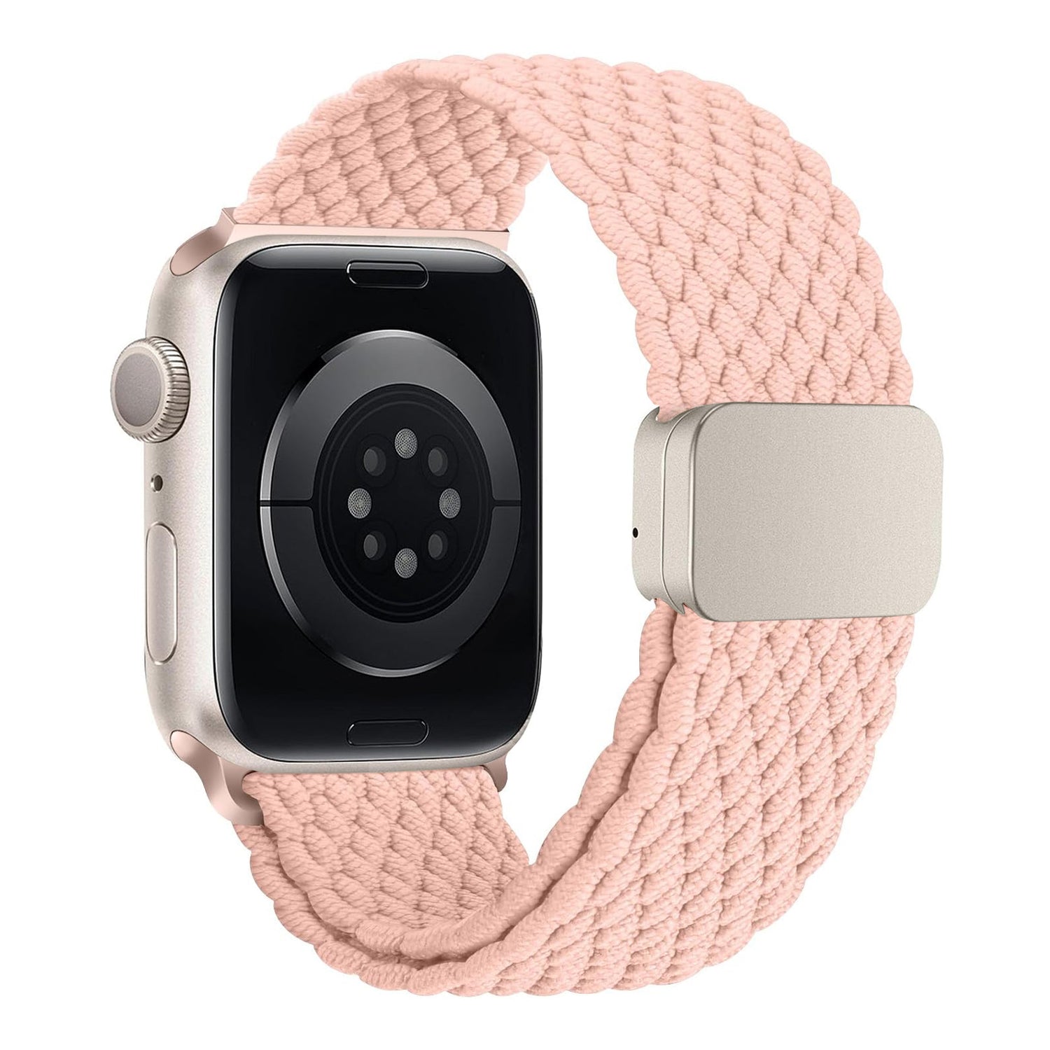 Das geflochtene Apple Watch Armband „Casual“ von arktisband in Pink verfügt über ein stilvolles geflochtenes Design und einen sicheren Magnetverschluss und kombiniert Mode und Komfort für Ihre Apple Watch.