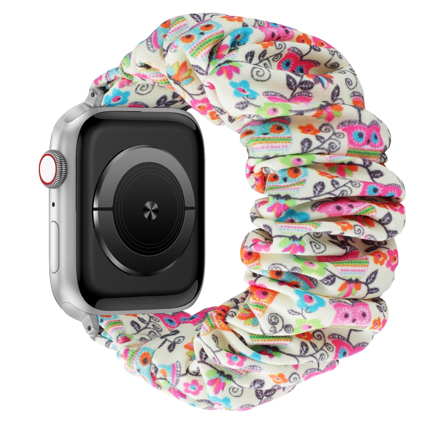 Das arktisband Apple Watch Scrunchie Armband "Elanora" bietet ein lebendiges, florales Design für einen stilvollen und bequemen Sitz.