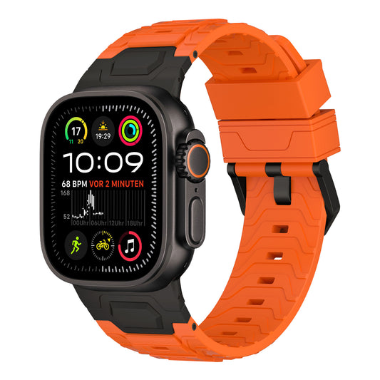 Armband „Orbiter“ in Orange aus FKM an der Apple Watch Ultra