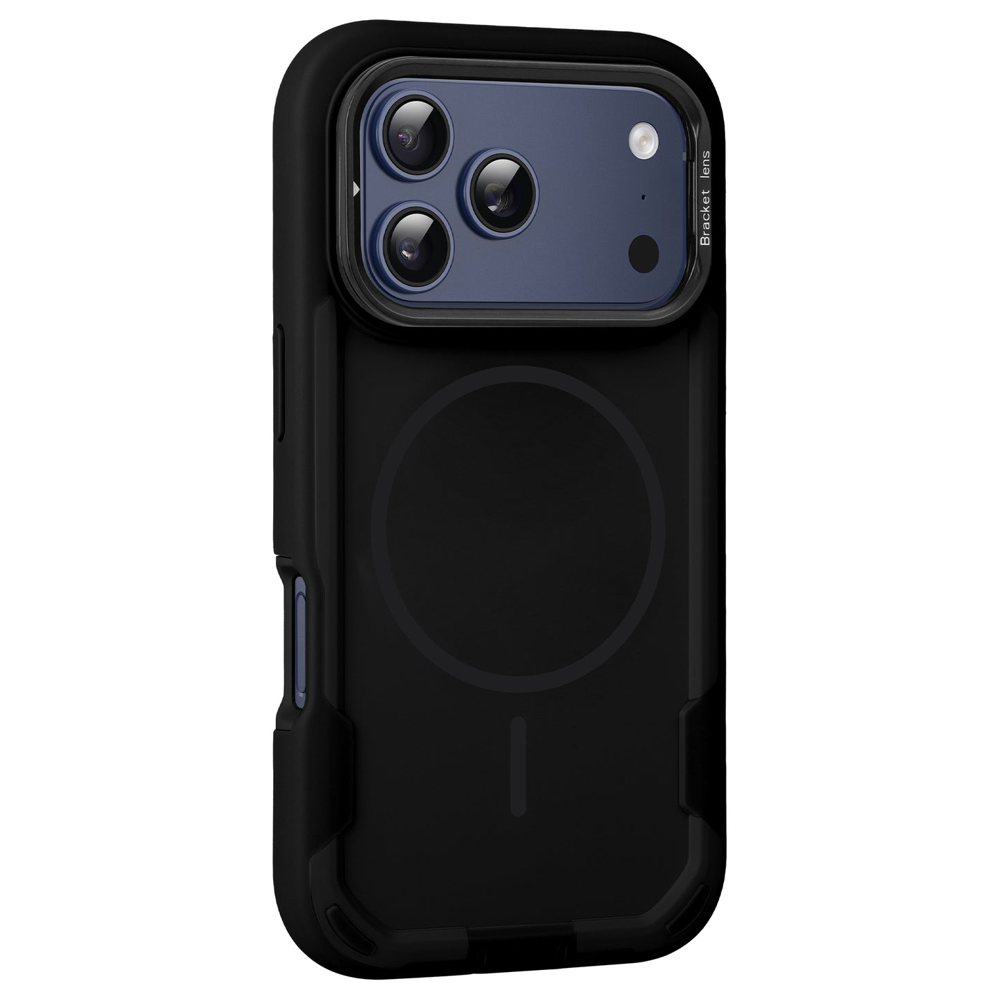 Das arktis iPhone 17 Pro Max Sentinel Case ist ein schwarzes MagSafe Case mit einem Kameraausschnitt, der perfekt zu Ihrem Handy passt und alle drei rückwärtigen Linsen zur Geltung bringt.