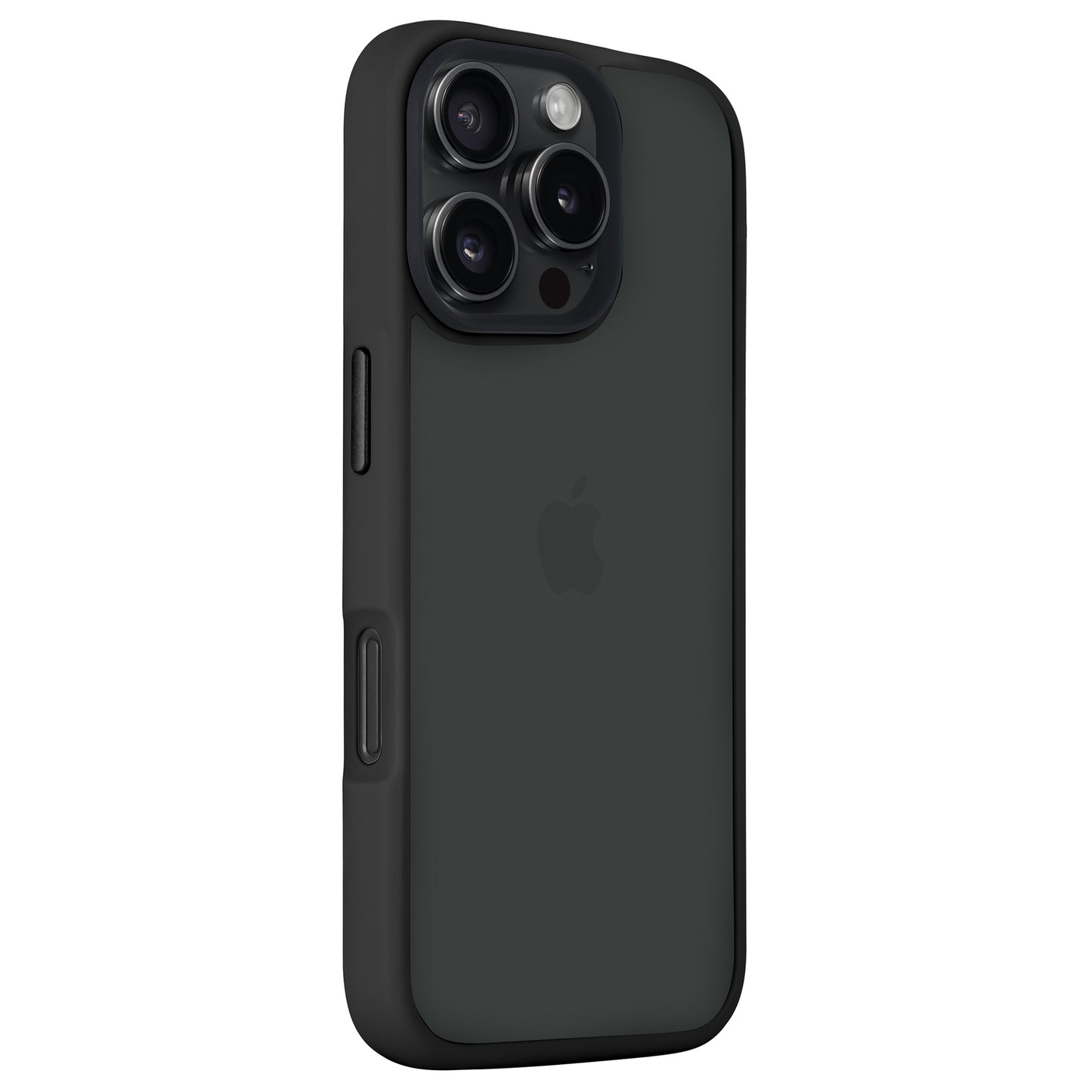 Das schwarze iPhone mit Triple-Kamera und Apple-Logo präsentiert sich in der schlanken, matten Arktis arktis iPhone Air Solid Hülle, die stilvolles Design mit stoßabsorbierenden Eigenschaften für zuverlässigen Schutz kombiniert.