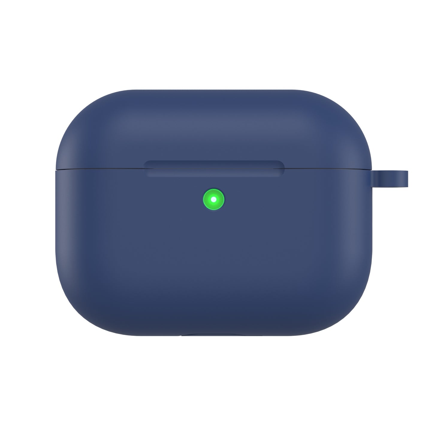 Das arktis AirPods Pro 3 Silikon Case in navyblau verfügt über eine grüne LED-Anzeige, ist stoßfest und geeignet für kabelloses Laden.