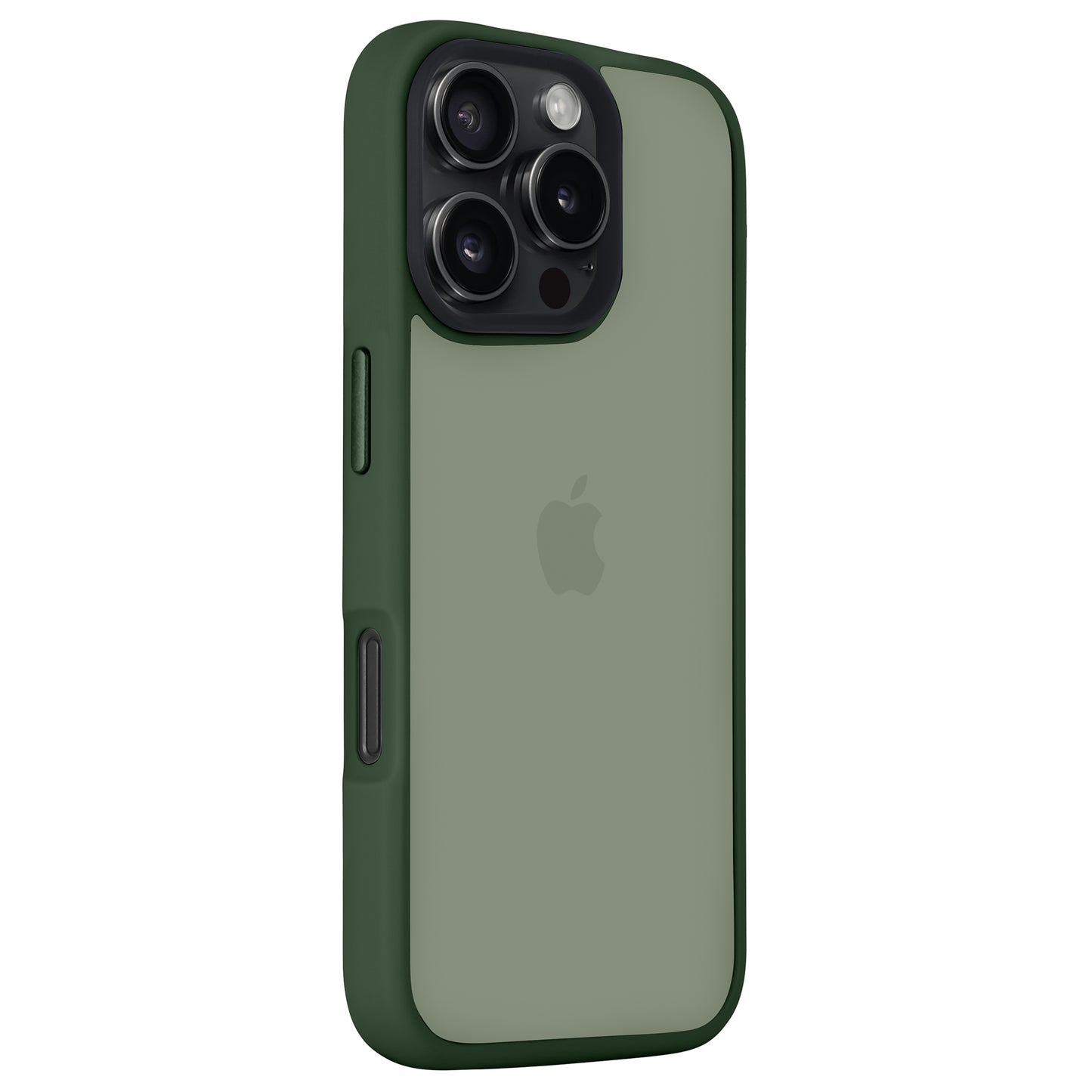 Grünes iPhone mit dem Arktis Arktis iPhone Air Solid Case - matt, stoßdämpfend und mit einer transparenten Rückseite, die das Apple-Logo und die Kameralinsen zeigt.