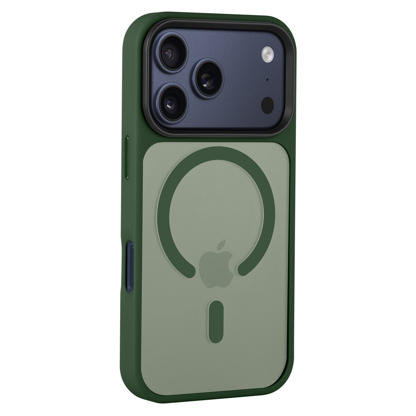 Die Arktis iPhone 17 Pro Solid Case mit MagSafe ist eine grüne, matte Schutzhülle mit Apple-Logo und rundem MagSafe-Design - ideal als iPhone 17 Pro Hülle der Marke Arktis.