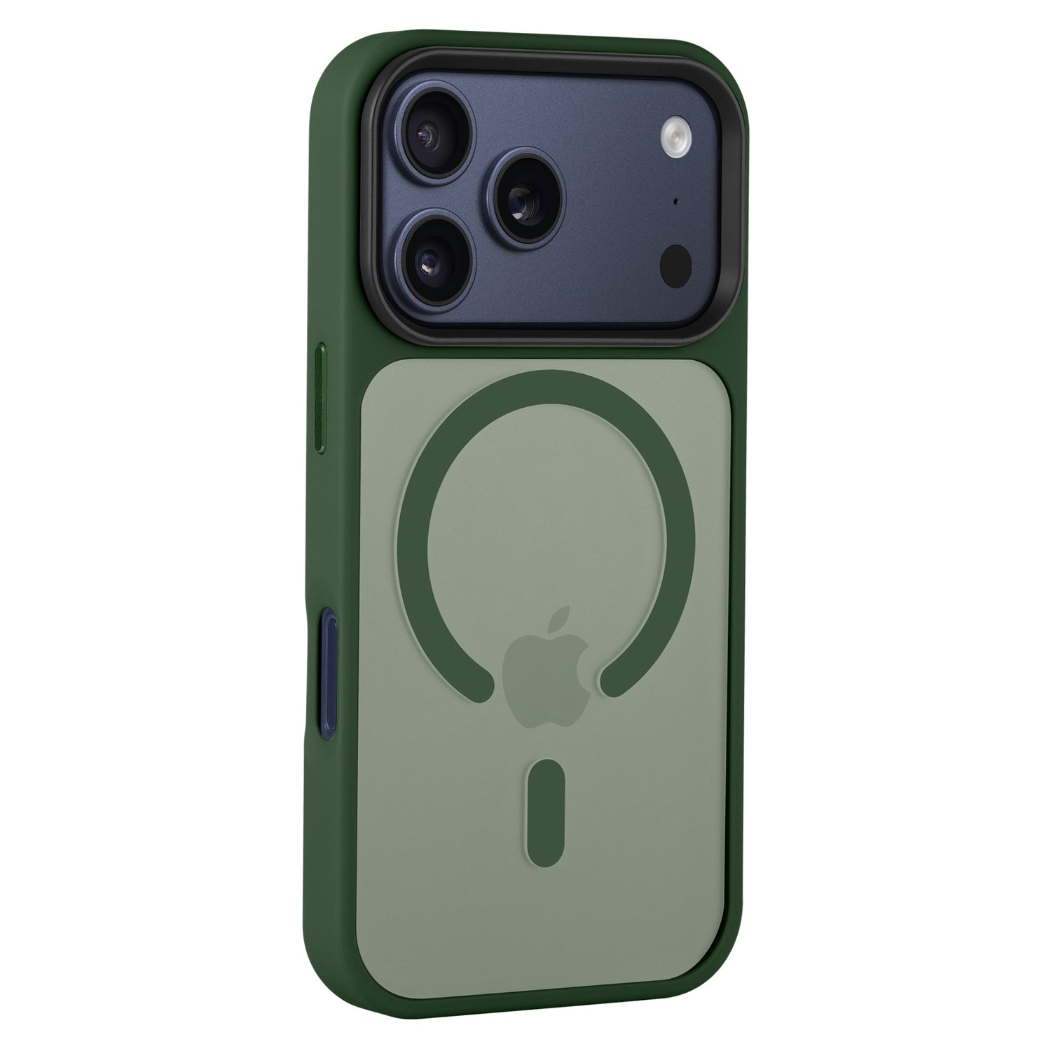 Die Arktis iPhone 17 Pro Solid Case mit MagSafe ist eine grüne, matte Schutzhülle mit Apple-Logo und rundem MagSafe-Design - ideal als iPhone 17 Pro Hülle der Marke Arktis.
