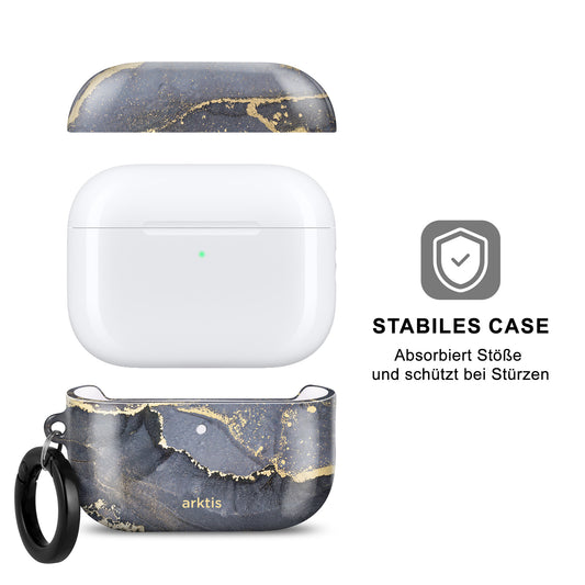 Die arktis AirPods Pro 3 Hülle – Dusty Marble bietet stoßdämpfenden Schutz, unterstützt kabelloses Laden, enthält einen Schlüsselring und ist mit deutschen Beschriftungen für Ihre AirPods Pro 3 Hülle versehen.