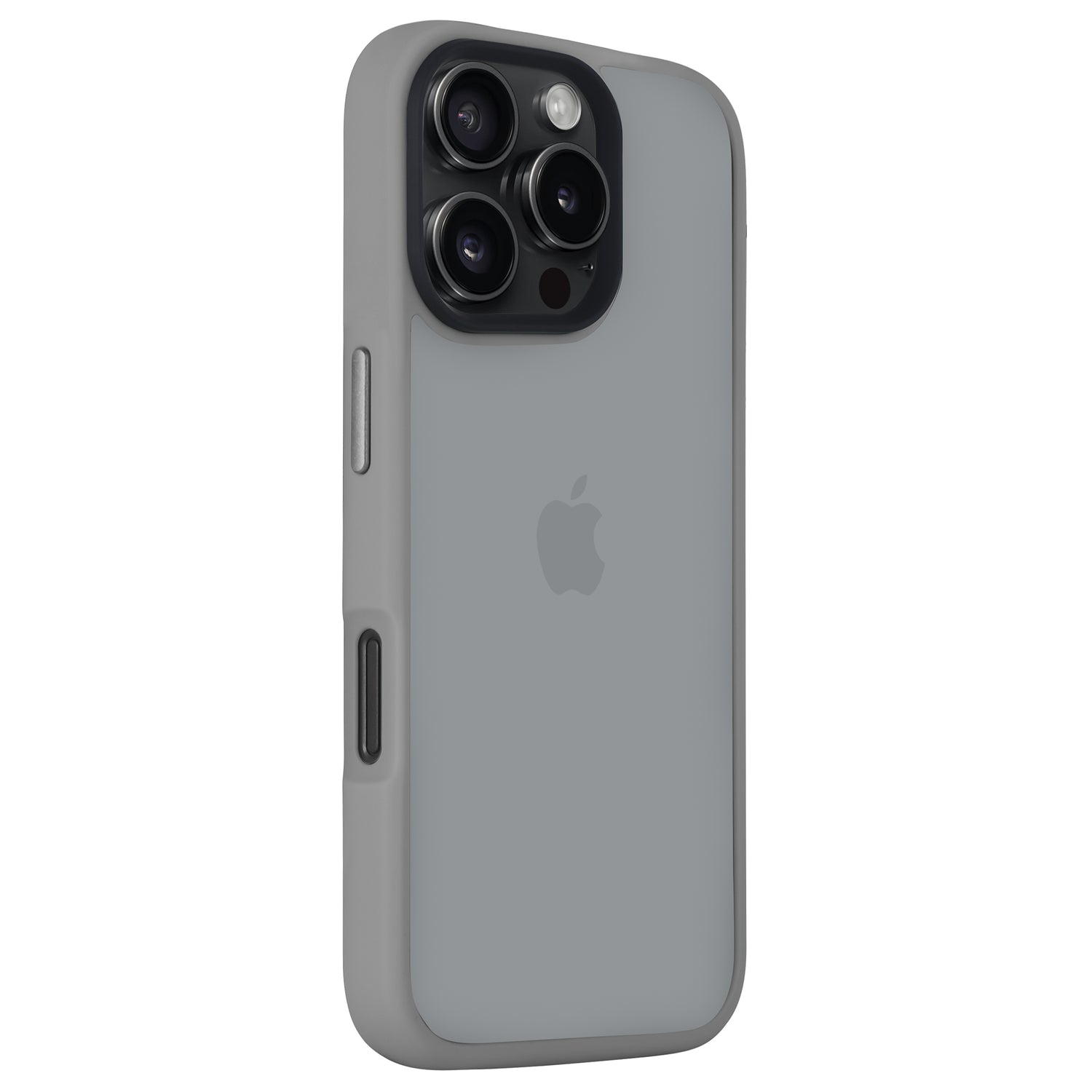Ein graues iPhone mit Triple-Lens-Kamera und Apple-Logo, geschützt durch das Arktis arktis iPhone Air Solid Case für hervorragende Stoßdämpfung.