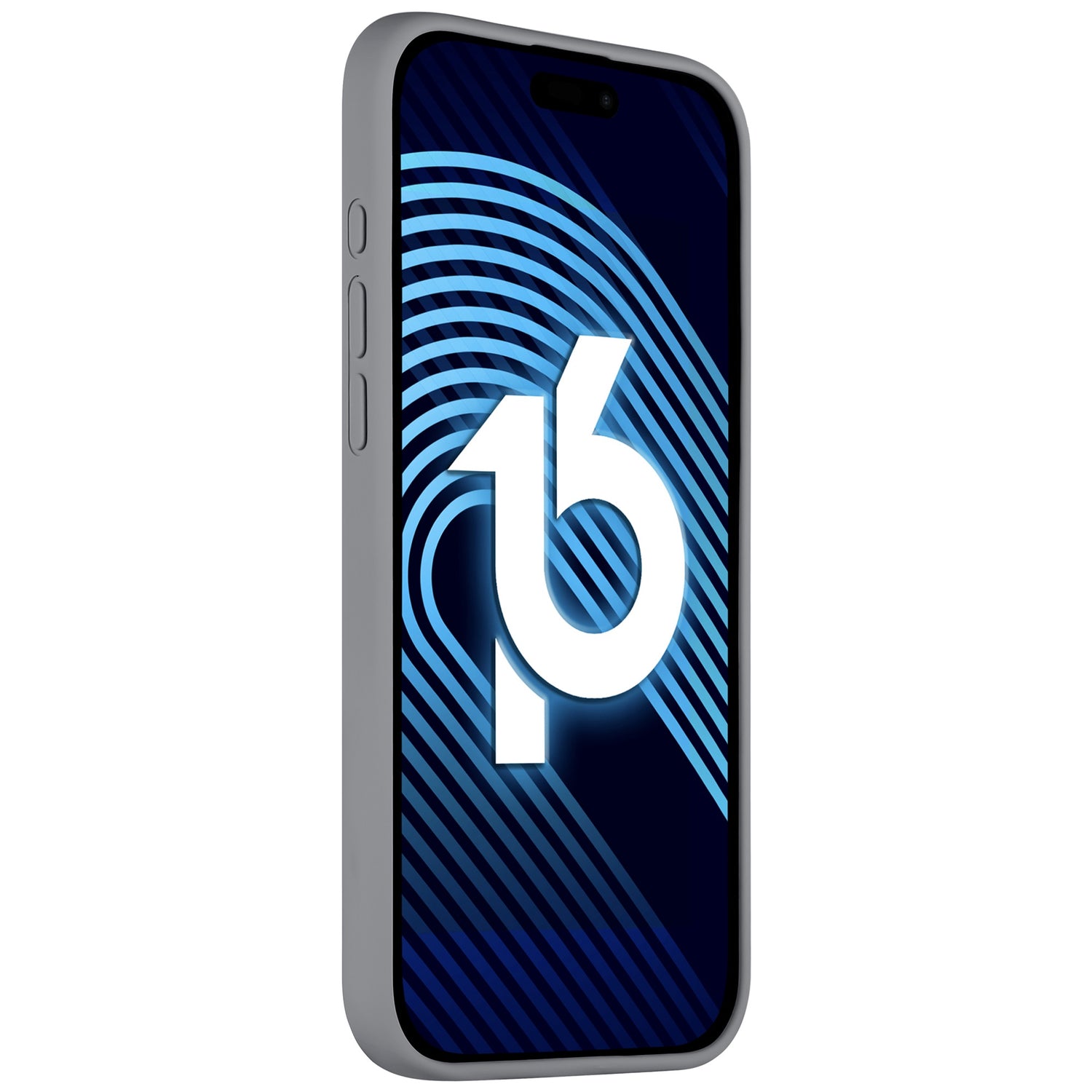 Die Arktis iPhone 16 Pro Max Silikonhülle verfügt über ein blaues abstraktes Design, ermöglicht kabelloses Laden und passt perfekt in jede schlanke Hülle.