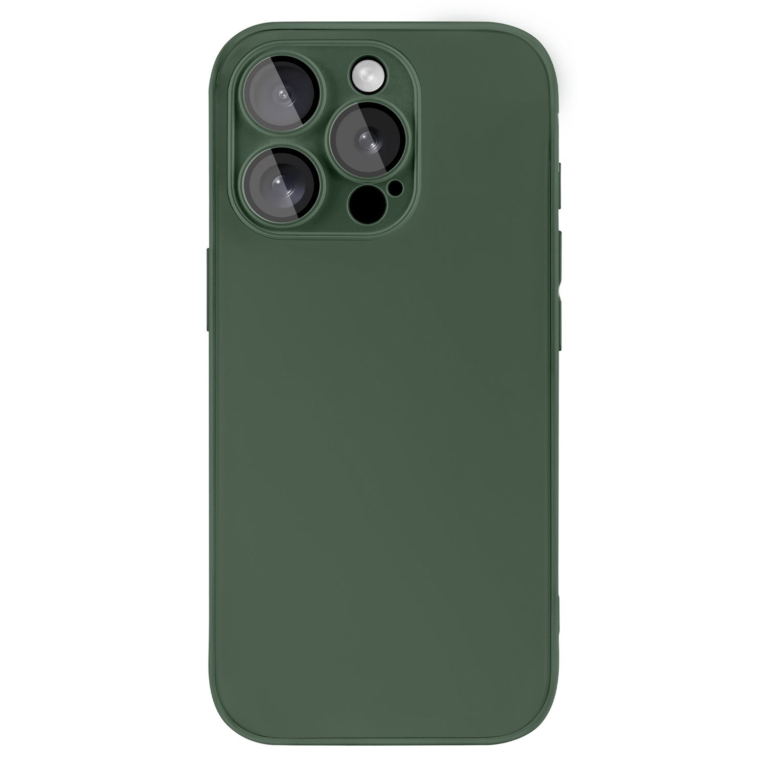 Das arktis iPhone 16 Pro Tech Case von arktis ist in Grün gehalten, besteht aus stoßabsorbierendem TPU-Silikon und zeigt auf der Rückseite drei Kameralinsen und einen Blitz in der oberen linken Ecke.
