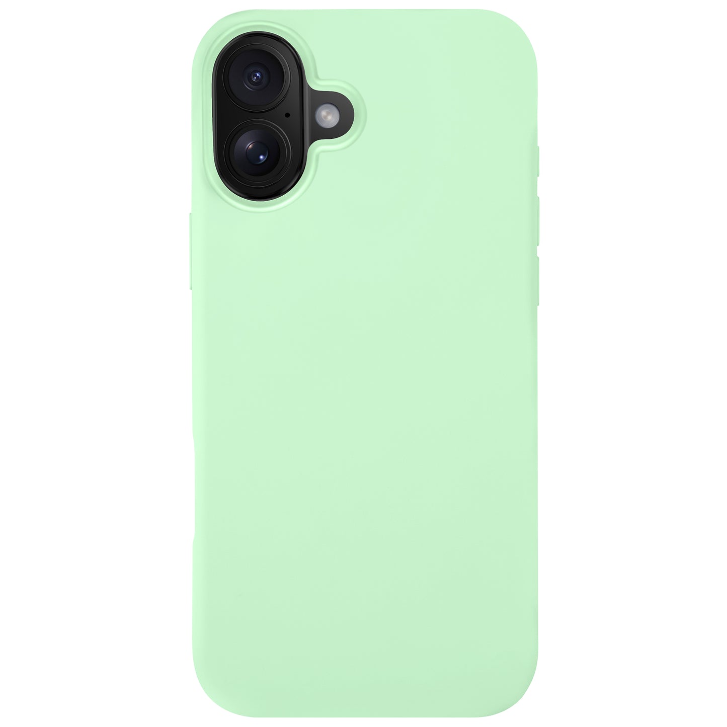 Arktis iPhone Air Silikon Case in Hellgrün, passend für iPhone 17 Air mit Dual-Kamera-Ausschnitt. Kompatibel mit kabellosem Laden. Rückansicht vor weißem Hintergrund.
