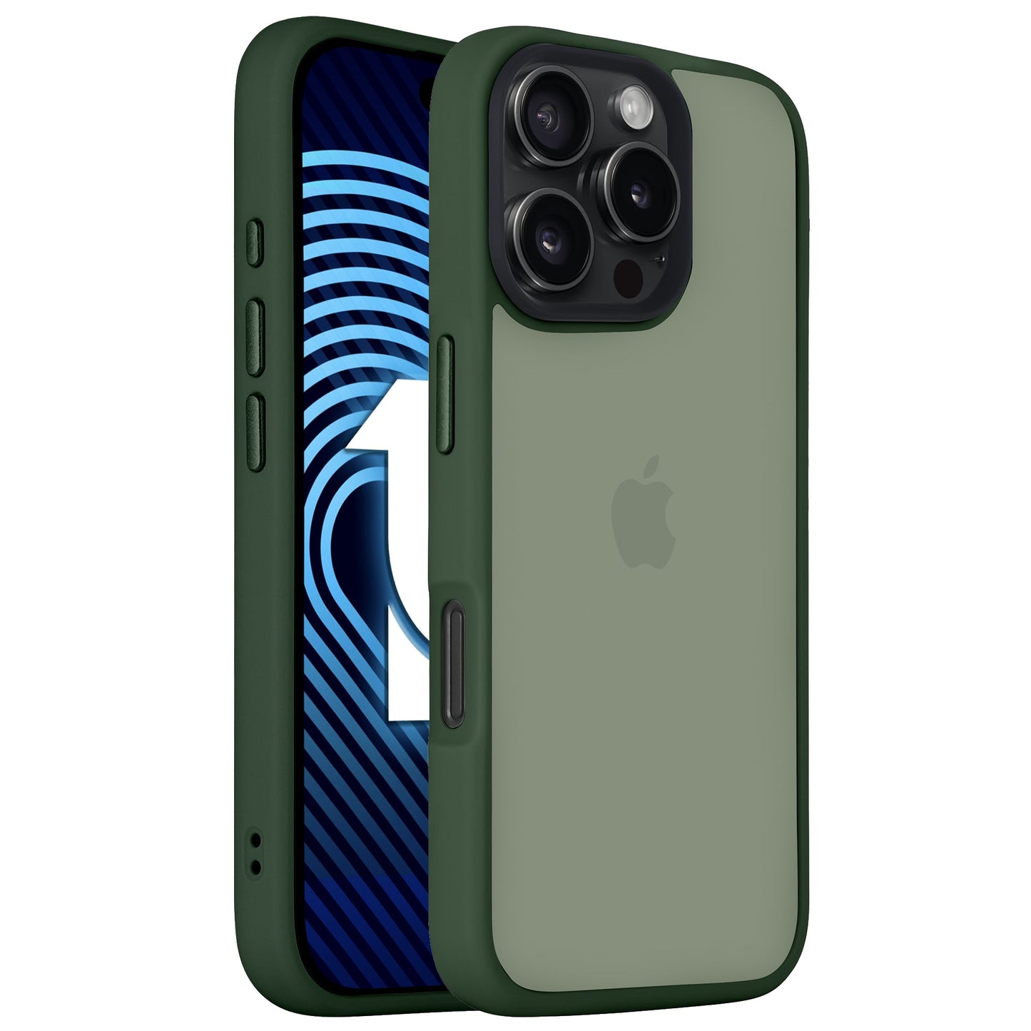 Gezeigt wird ein grünes iPhone mit einer passenden matten, stoßdämpfenden Arktis iPhone Air Solid Hülle, die sowohl die Vorder- als auch die Rückseite zeigt.
