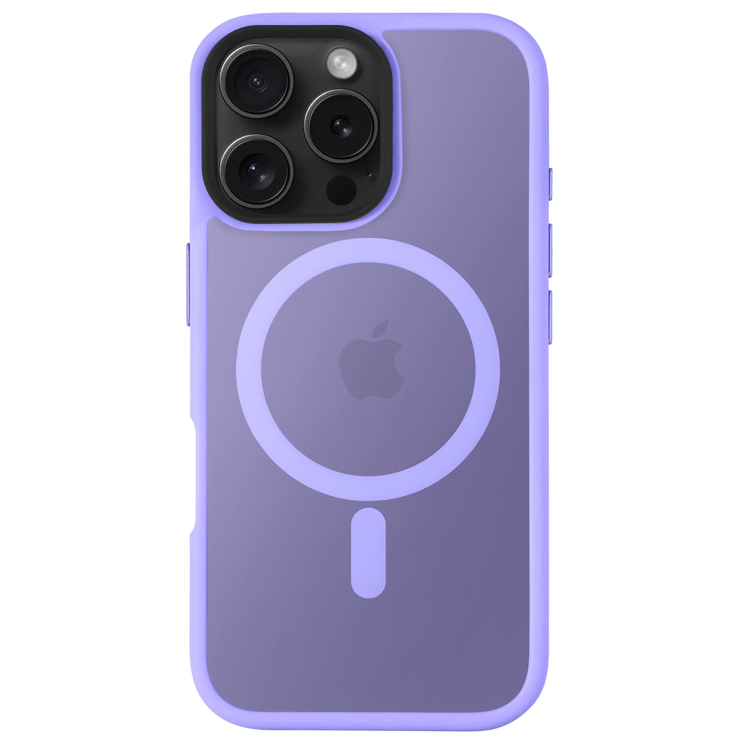 Arktis arktis iPhone 16 Pro Max Solid Case: Stoßabsorbierende TPU-Silikon-Hülle im minimalistischen Matt-Look, zeigt Apple Logo und MagSafe-Ring auf der Rückseite.