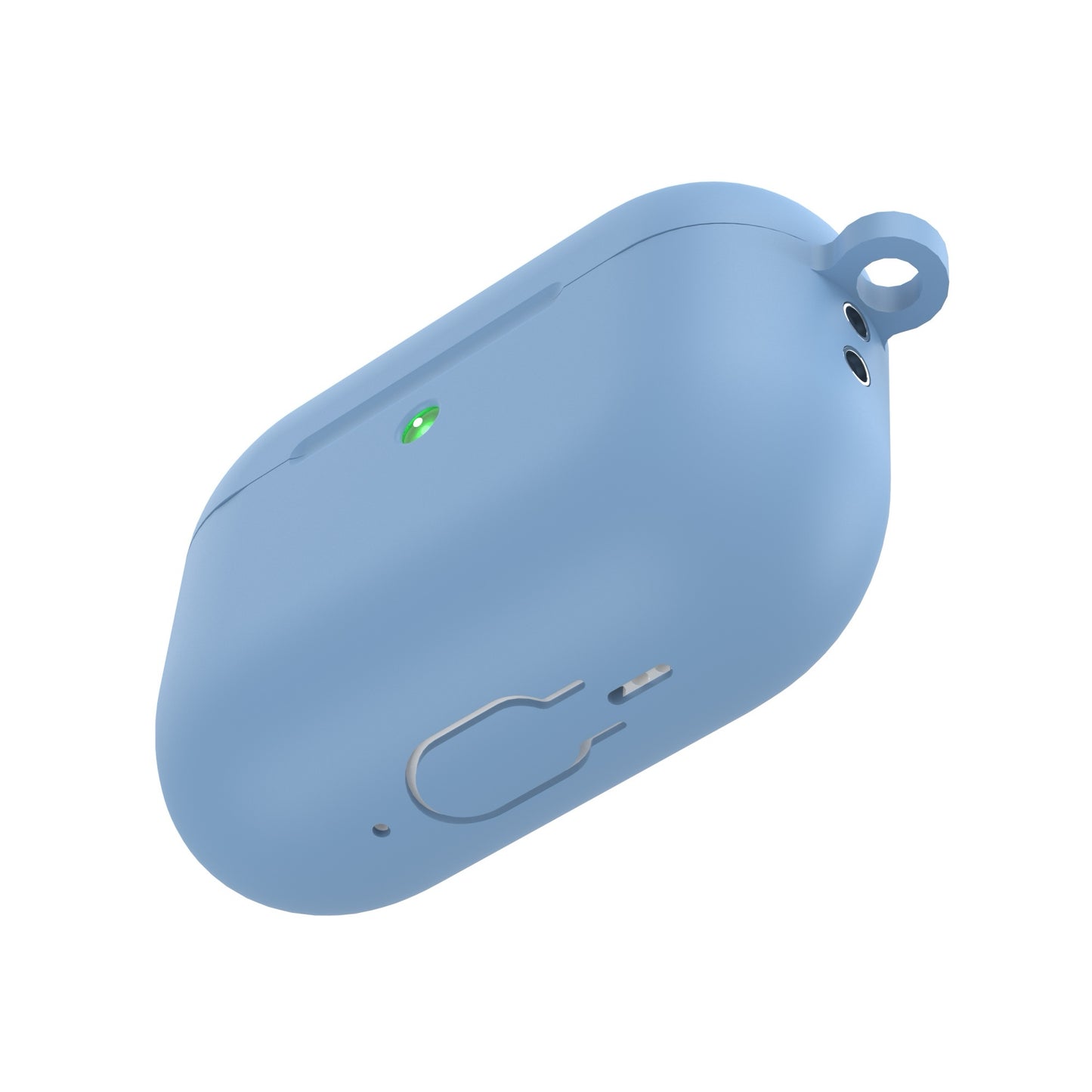 Arktis AirPods Pro 3 Silikon Case in hellblau mit Schlüsselanhänger, Ladeanzeige, kleiner Taste und stoßfestem Design - kompatibel mit kabellosem Laden.