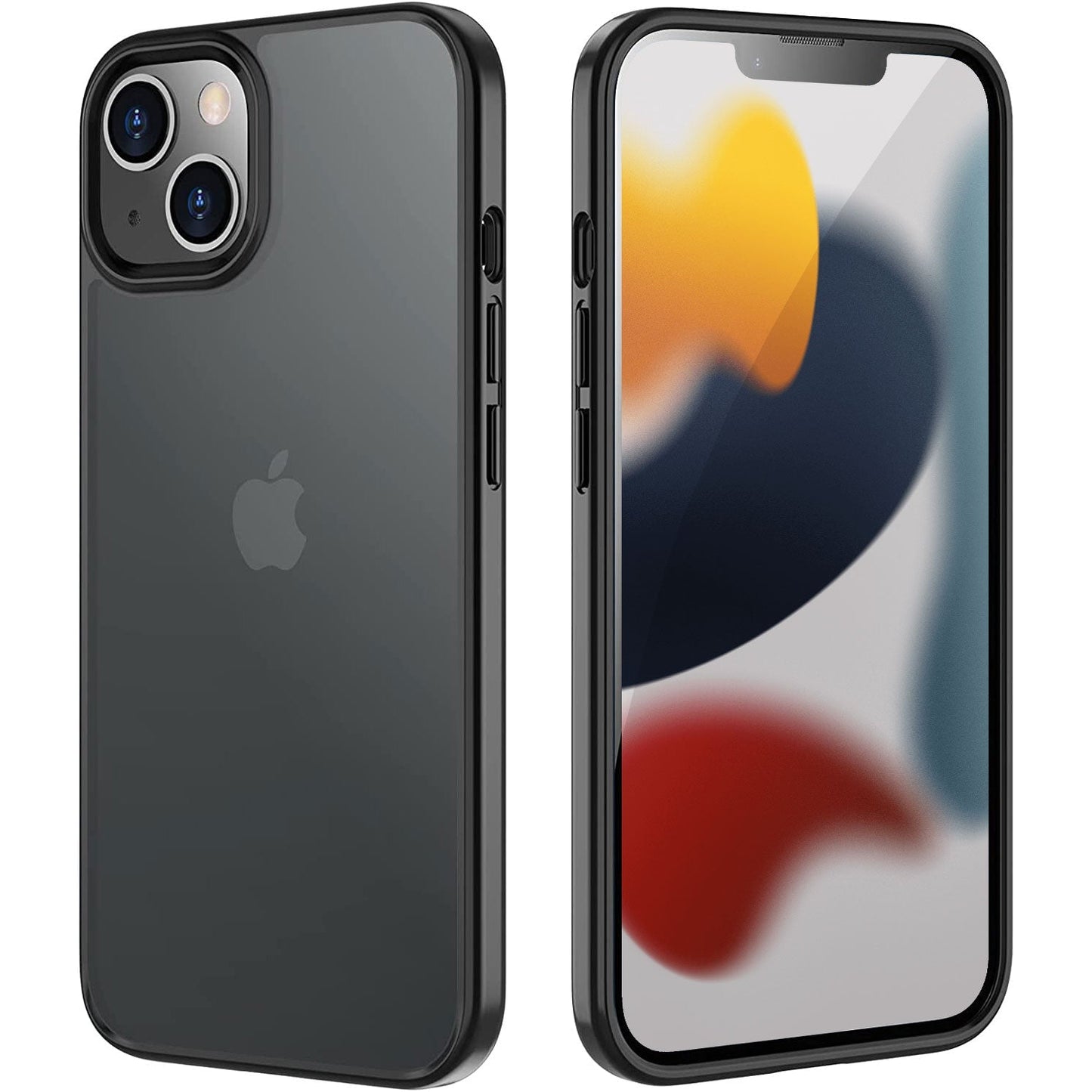 Abgebildet ist ein schwarzes iPhone 15 Plus von Aviato auf der Vorder- und Rückseite, ausgestattet mit dem Aviato SECTOR SLIM Case aus stoßabsorbierendem TPU und robuster Polycarbonat-Rückseite für optimalen Schutz.