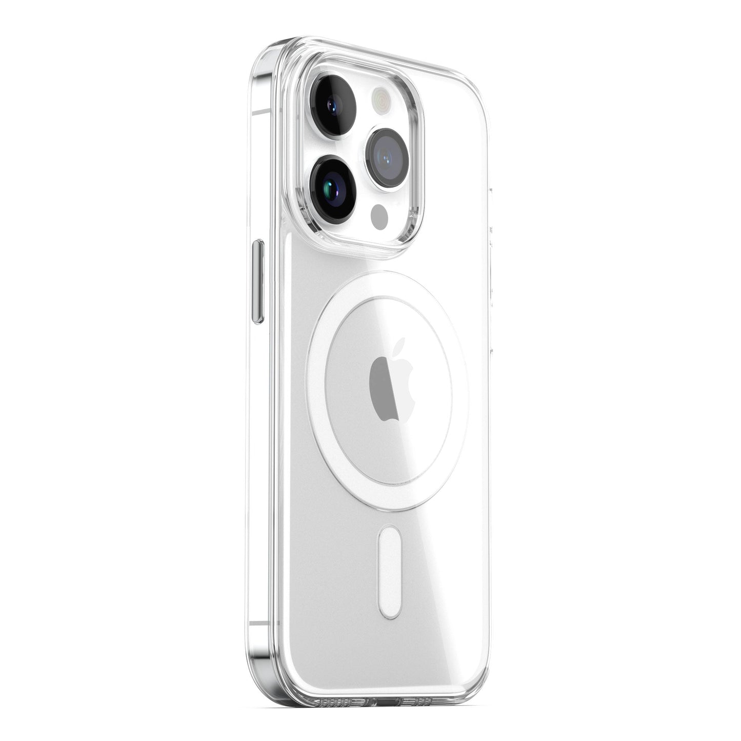 Das MR PROTECT arktis CLEAR Case für iPhone 15 Pro mit MagSafe bietet langlebigen Polycarbonat-Schutz, zeigt das Apple-Logo und drei Kameralinsen und bewahrt dank transparentem Design den eleganten Look Ihres Smartphones.