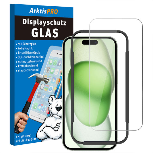 ArktisPRO iPhone 15 Plus Displayschutz GLAS