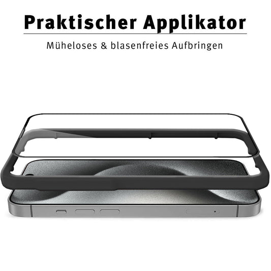 ArktisPRO iPhone 15 Pro Max FULL COVER Displayschutz GLAS - hüllenfreundlich - 3er Set
