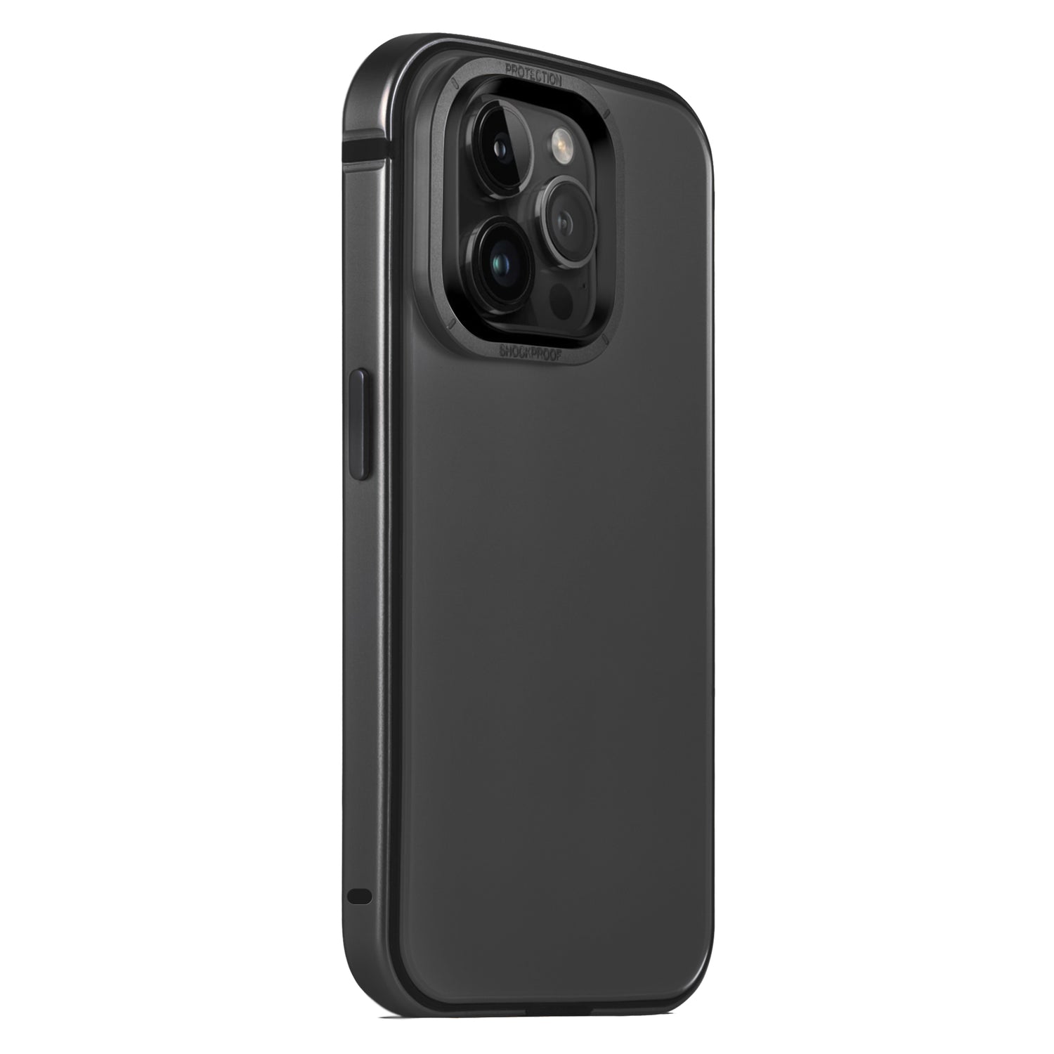 Das Arktis arktis iPhone 15 Pro Case AVANTGARDE verfügt über ein glattes, mattschwarzes Finish, eine Anti-Fingerabdruck-Rückplatte, einen präzisen Kameraausschnitt, erhöhte Kanten zum Schutz der Linse und einen robusten Aluminiumrahmen für Stil und Schutz.