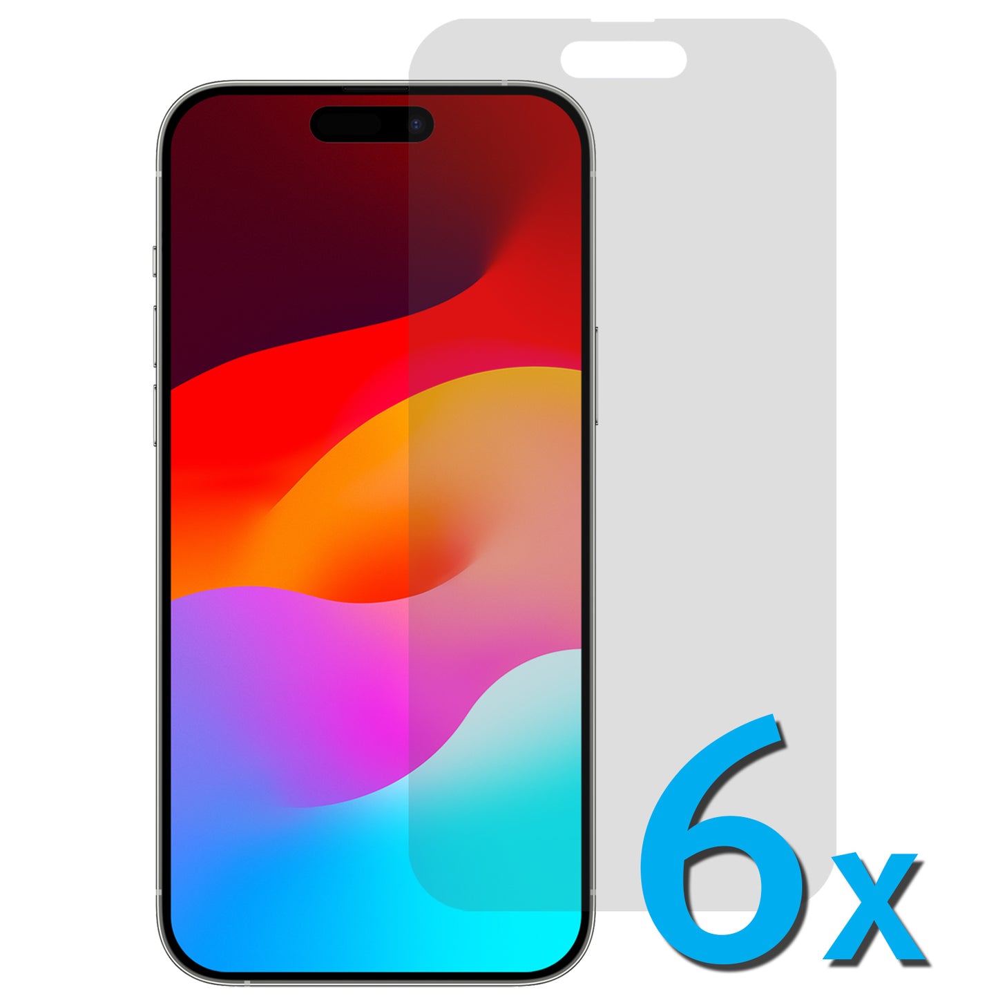 ArktisPRO 6 x Schutzfolie iPhone 15 Plus Displayschutzfolie Anti Reflex