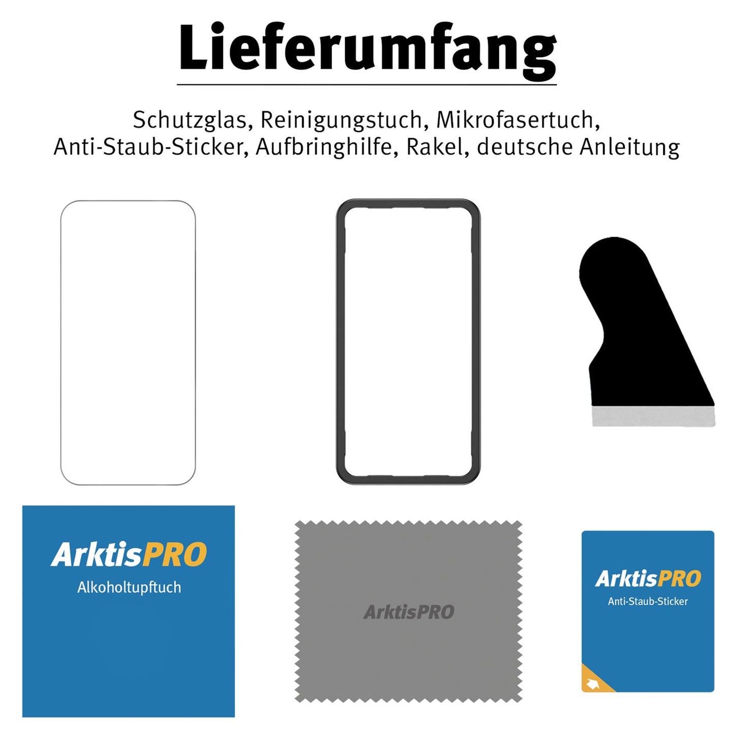 ArktisPRO iPhone 15 Pro Max Displayschutz GLAS