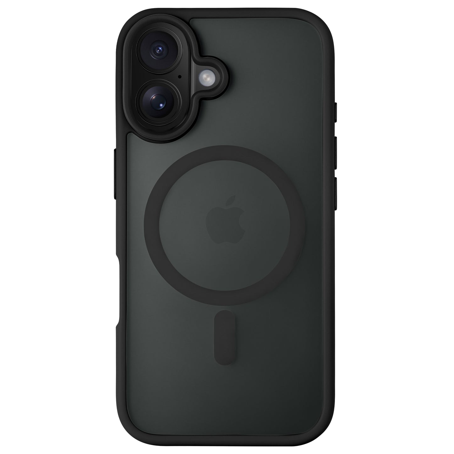 Das Arktis arktis iPhone 16 Plus Solid Case ist eine schwarze TPU-Silikon-Hülle mit MagSafe-Ring, Apple-Logo-Aussparung, stoßdämpfendem Schutz und minimalistischem mattem Finish.