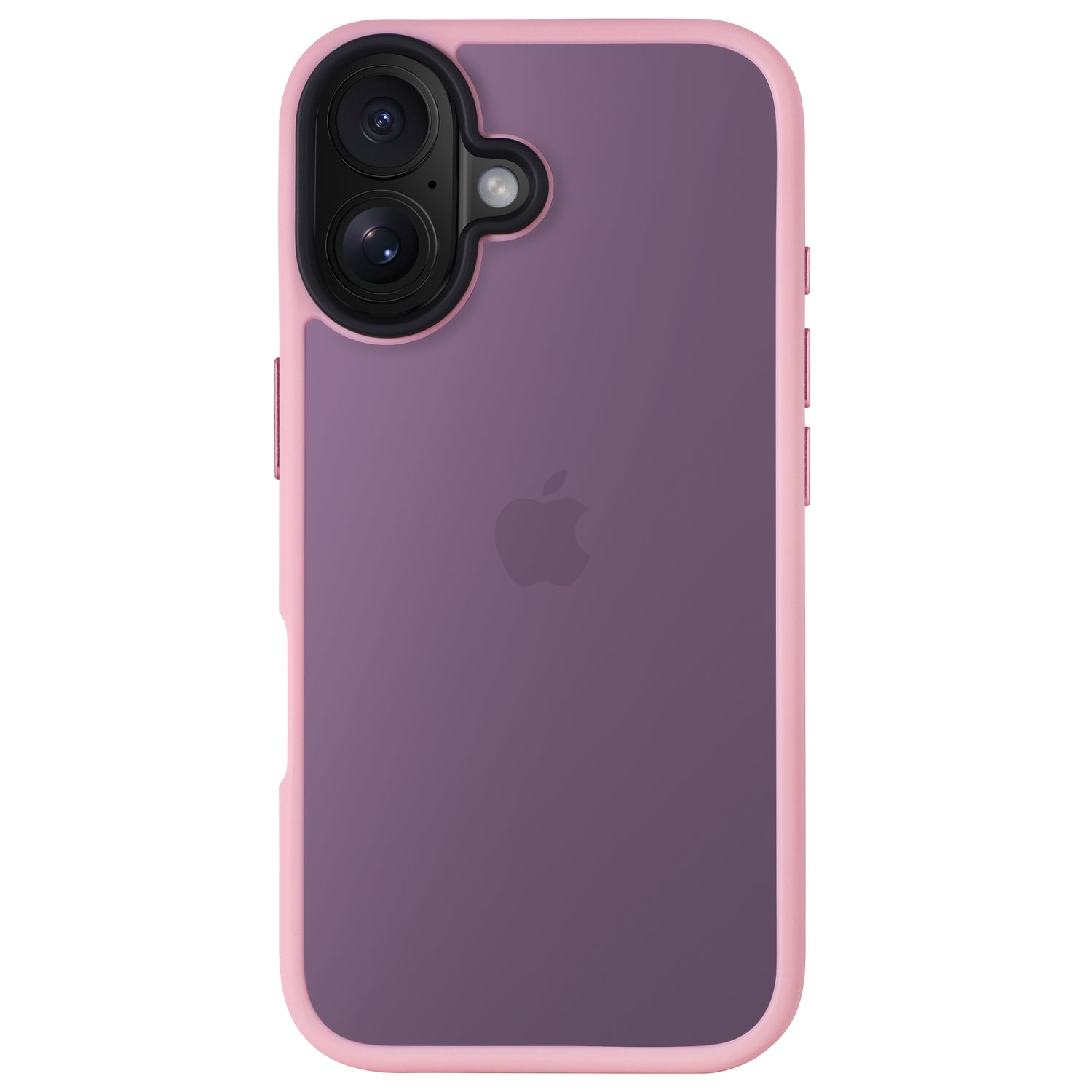 Das Arktis iPhone 16 Solid Case ist eine stoßfeste TPU-Silikonhülle in Pink-Lila mit Apple-Logo, Dual-Kamera-Ausschnitt und minimalistischem mattem Design.