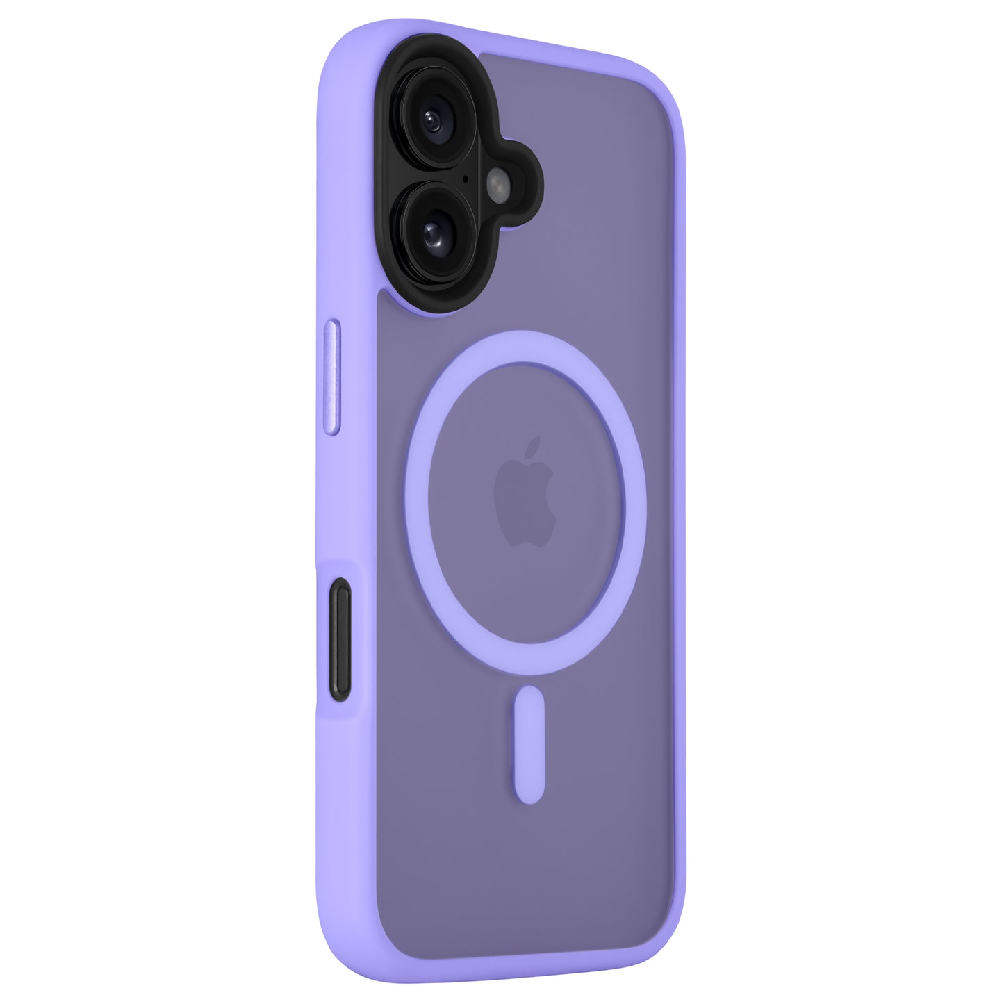 Das Arktis arktis iPhone 16 Plus Solid Case ist eine violette Hülle aus stoßabsorbierendem TPU-Silikon mit minimalistischem Matt-Look, MagSafe-Ring und Apple-Logo auf der Rückseite.