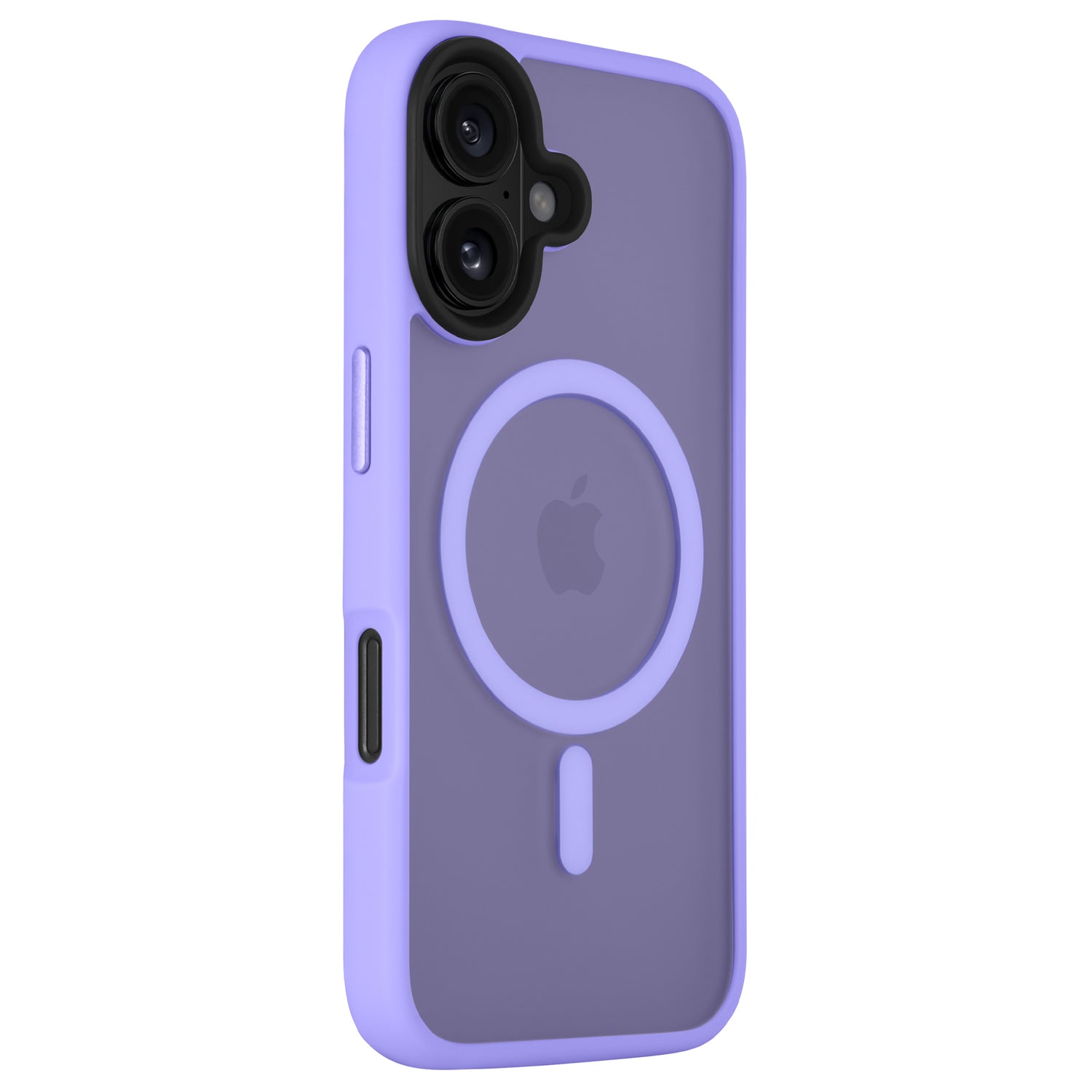 Das Arktis arktis iPhone 16 Plus Solid Case ist eine violette Hülle aus stoßabsorbierendem TPU-Silikon mit minimalistischem Matt-Look, MagSafe-Ring und Apple-Logo auf der Rückseite.