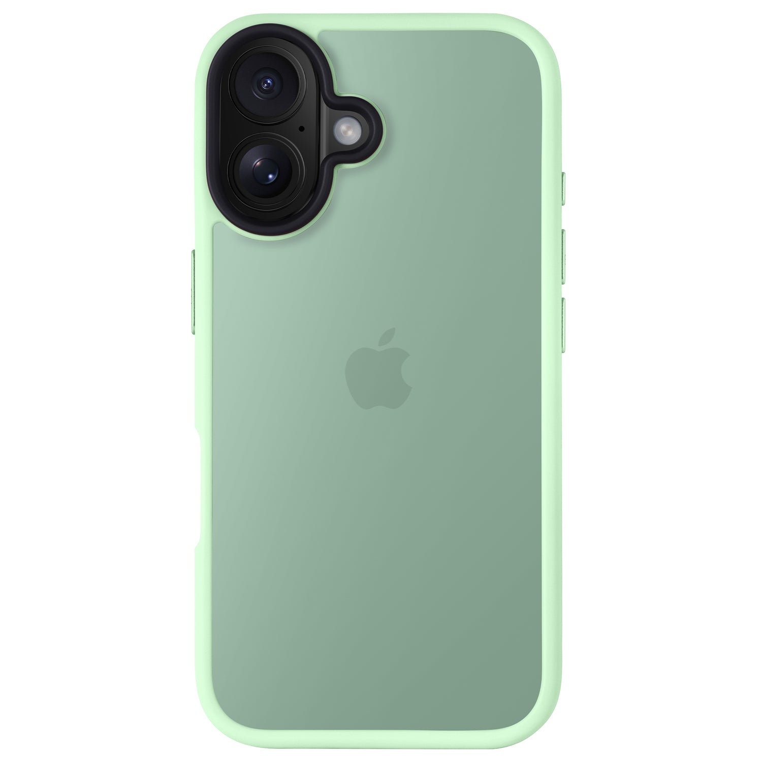 Die Arktis arktis iPhone 16 Solid Case in Mintgrün bietet mit Apple Logo, dualem Kameraausschnitt oben links, mattem minimalistischem Design und stoßabsorbierendem TPU-Silikon optimalen Schutz.