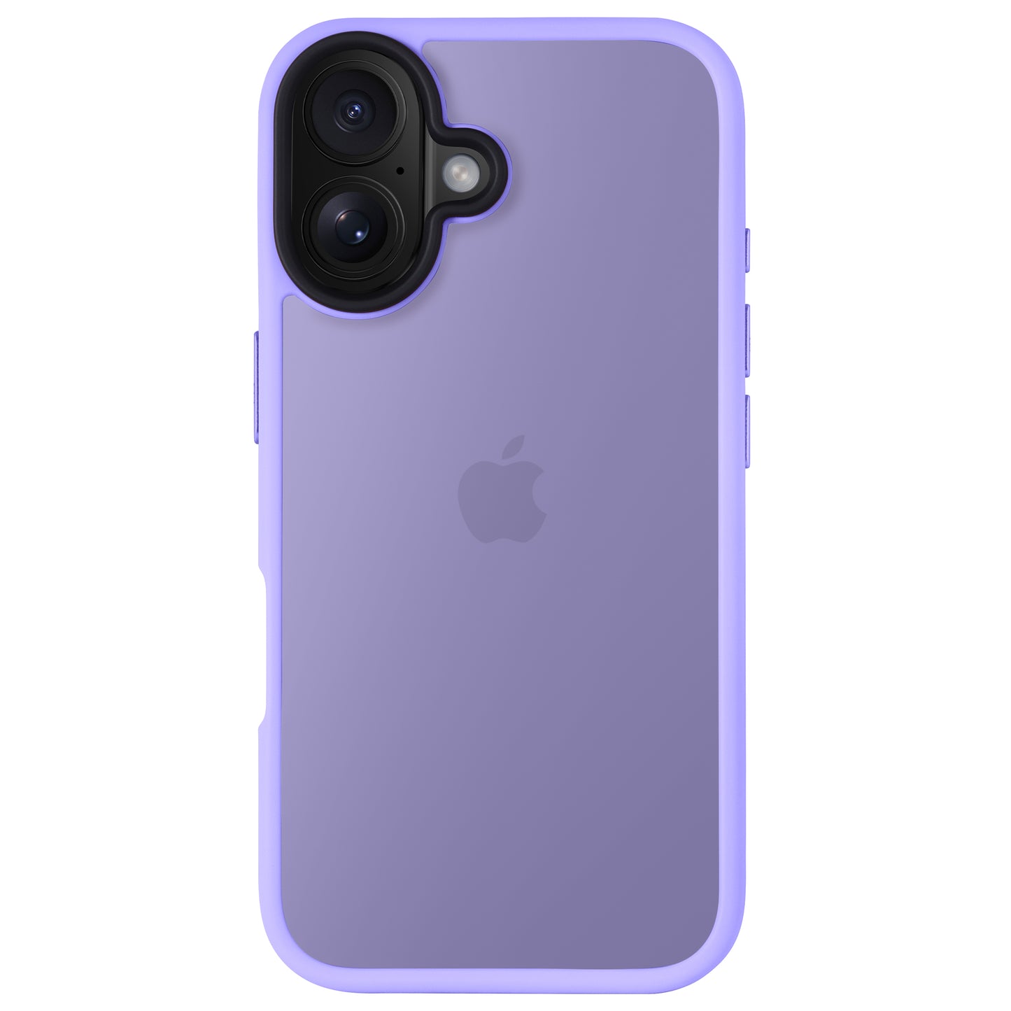 Die Arktis arktis iPhone 16 Solid Case ist eine lila Schutzhülle mit stoßabsorbierendem TPU-Silikon, Apple Logo, Dual-Kamera-Aussparung und mattem, minimalistischem Design – Rückansicht abgebildet.