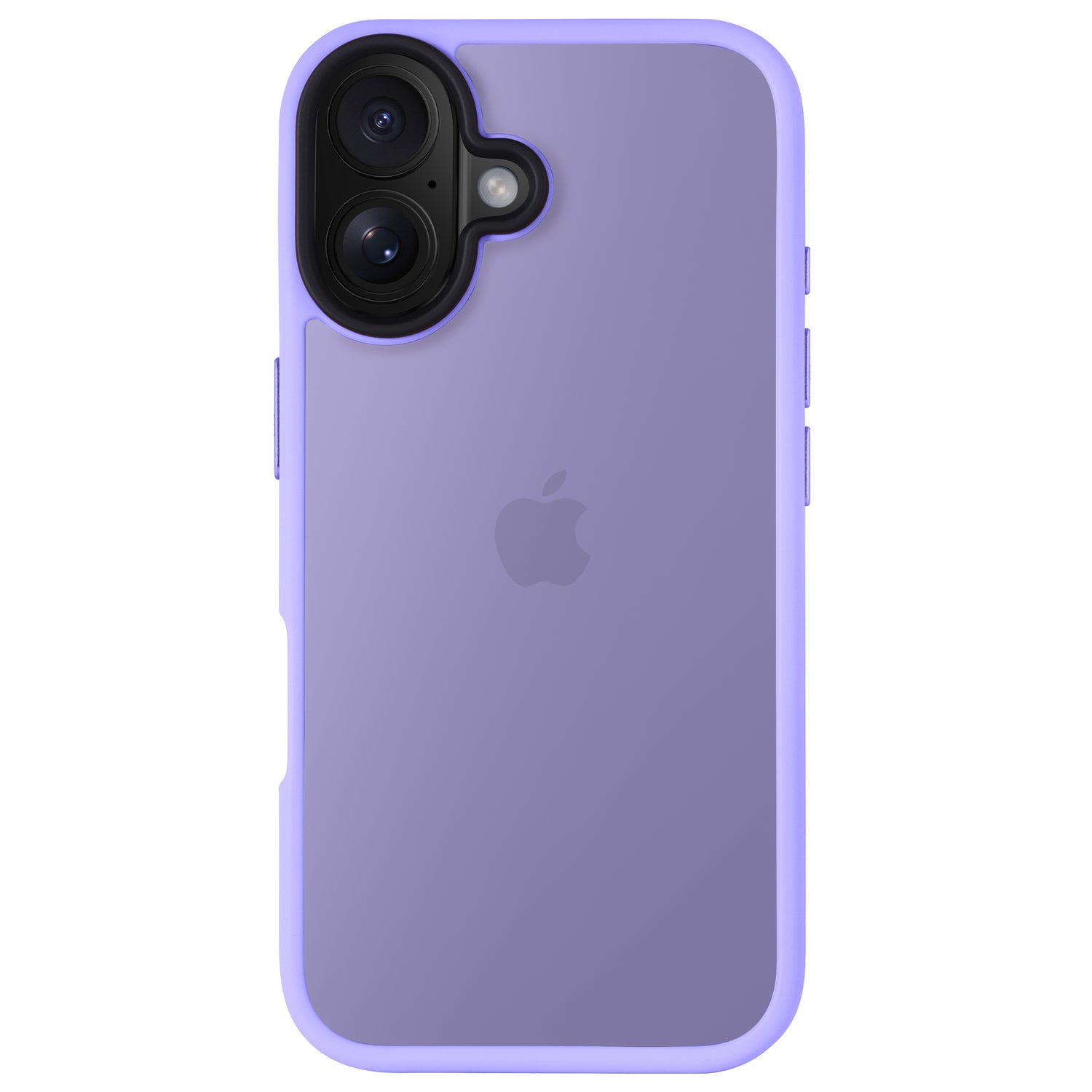 Die Arktis arktis iPhone 16 Solid Case ist eine lila Schutzhülle mit stoßabsorbierendem TPU-Silikon, Apple Logo, Dual-Kamera-Aussparung und mattem, minimalistischem Design – Rückansicht abgebildet.