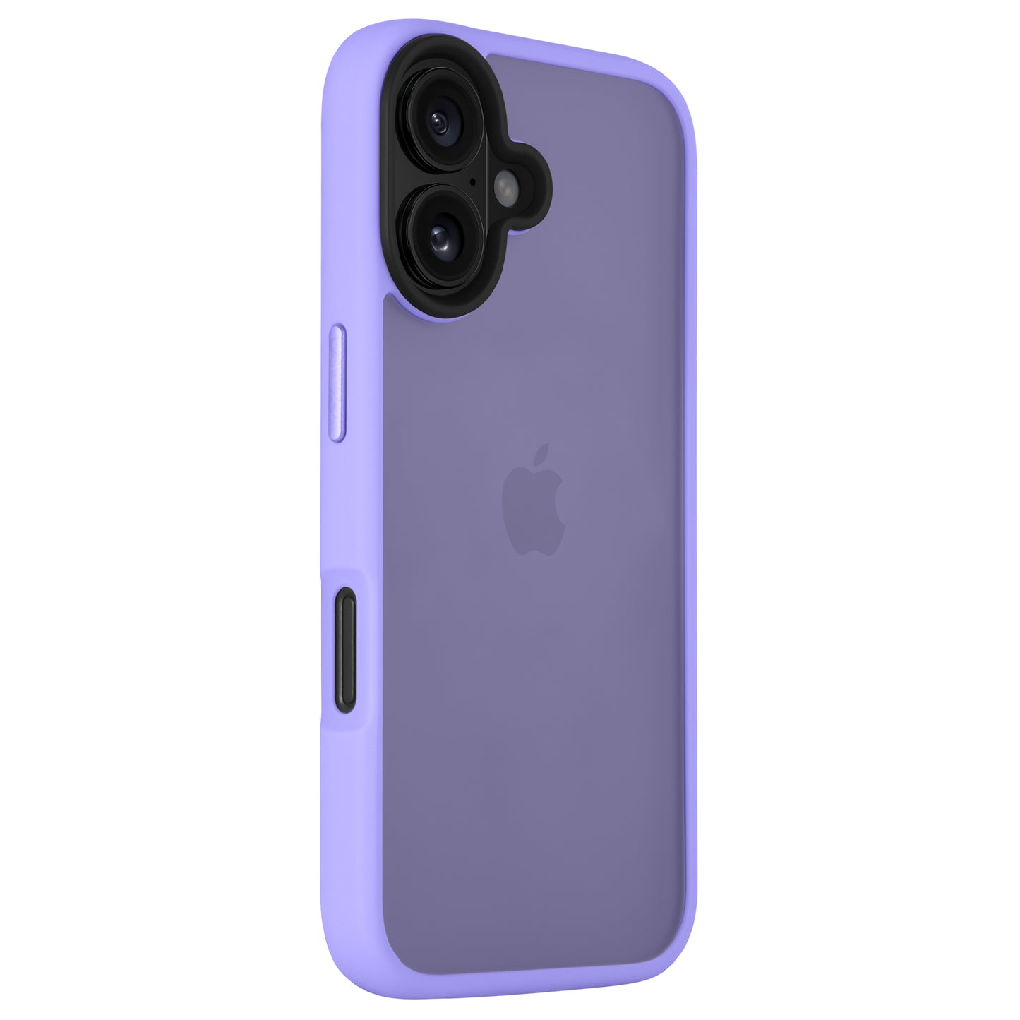 Das Arktis iPhone 16 Solid Case von Arktis ist eine violette, minimalistische, matte TPU-Silikonhülle mit sichtbarem Apple-Logo und Aussparung für eine Doppelkamera, die Ihrem iPhone 16 eine starke Stoßdämpfung bietet.