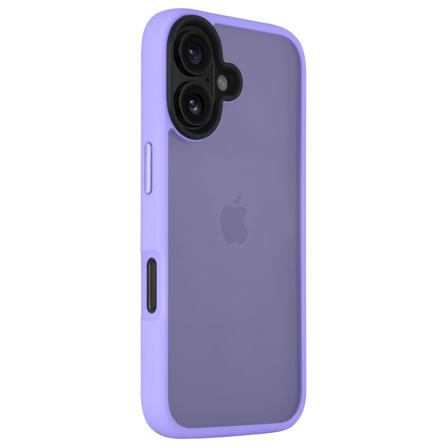 Das Arktis iPhone 16 Solid Case von Arktis ist eine violette, minimalistische, matte TPU-Silikonhülle mit sichtbarem Apple-Logo und Aussparung für eine Doppelkamera, die Ihrem iPhone 16 eine starke Stoßdämpfung bietet.