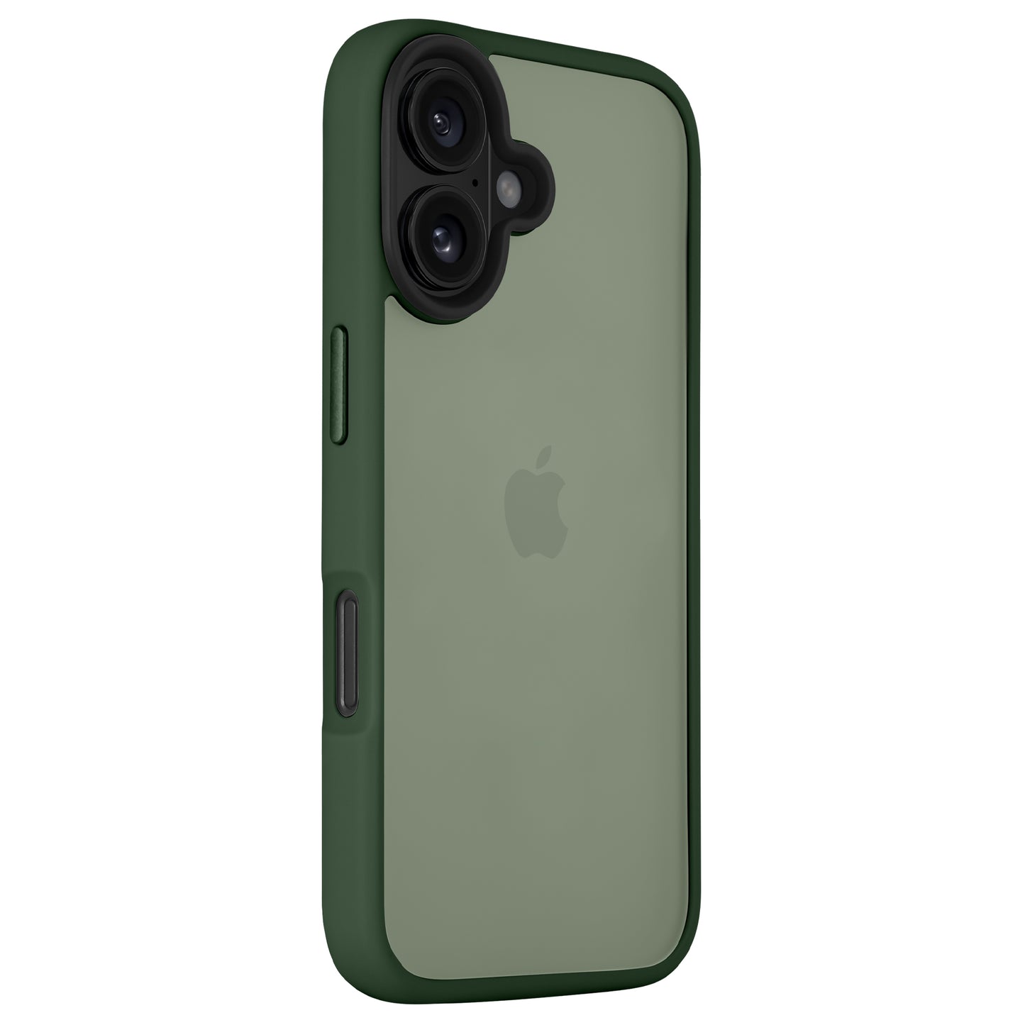Das Arktis arktis iPhone 16 Solid Case verfügt über einen grünen Rahmen, eine transparente Rückseite zur Anzeige des Apple-Logos, stoßdämpfendes TPU-Silikon und erhöhte Kameraränder für minimalistischen Schutz.