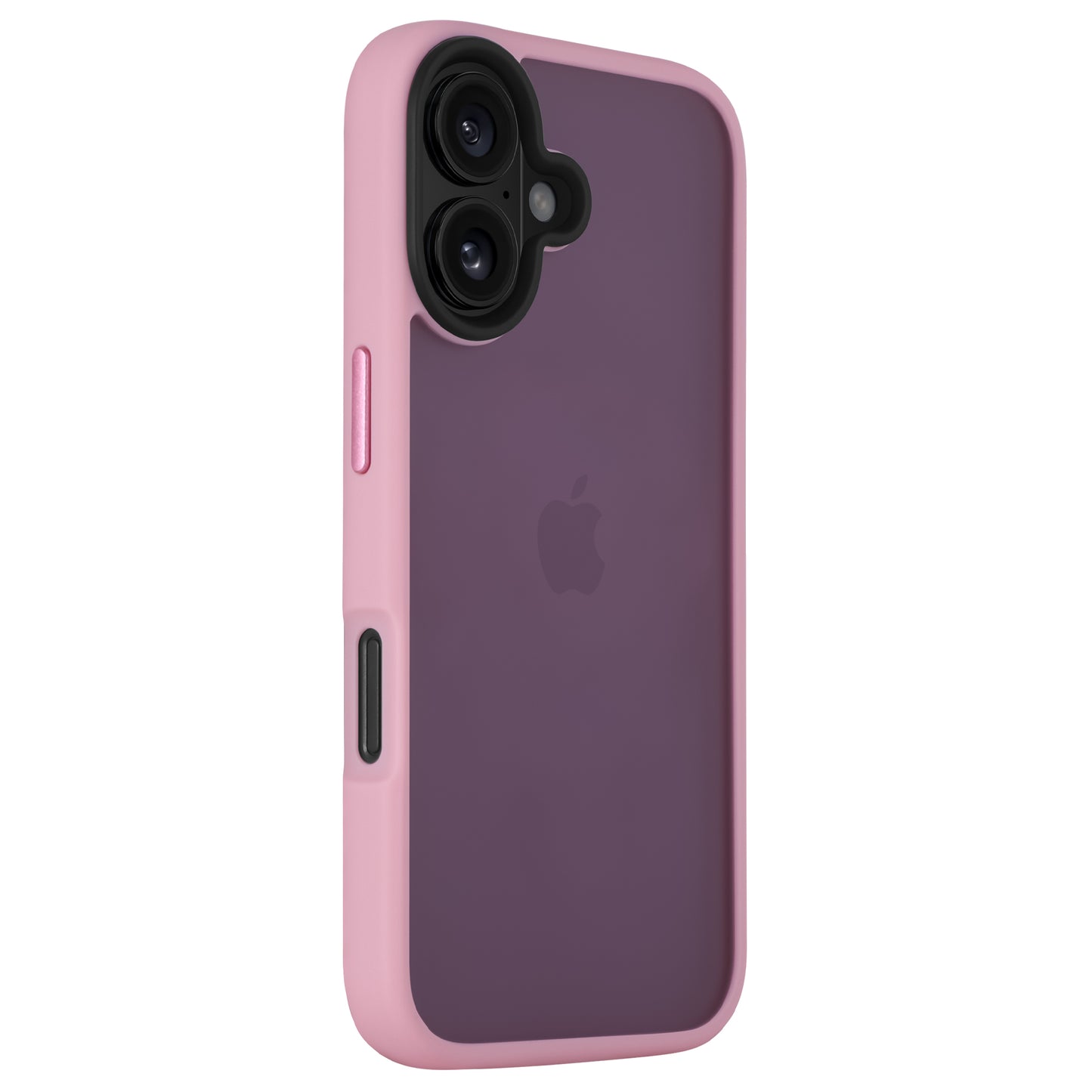 Das Arktis iPhone 16 Solid Case von Arktis in Pink verleiht Ihrem Smartphone mit violetter Rückseite einen minimalistischen, matten Look und hebt das Apple-Logo und die zwei Rückkameras hervor.