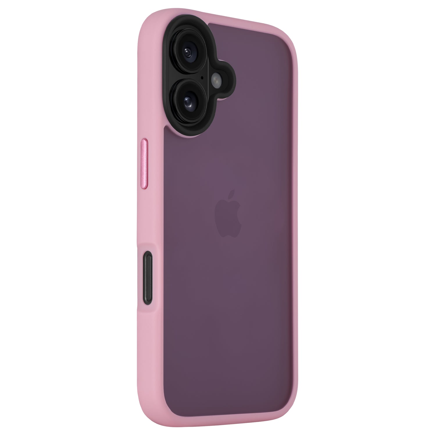 Das Arktis iPhone 16 Solid Case von Arktis in Pink verleiht Ihrem Smartphone mit violetter Rückseite einen minimalistischen, matten Look und hebt das Apple-Logo und die zwei Rückkameras hervor.