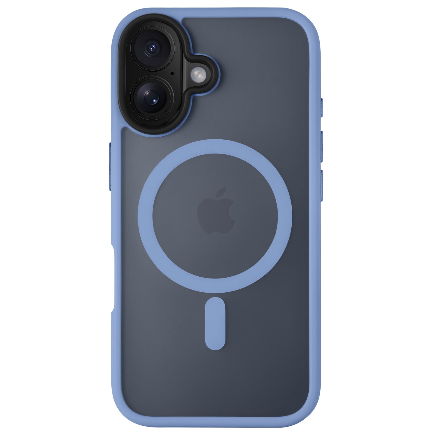 Das Arktis iPhone 16 Plus Solid Case von Arktis ist eine blau-schwarze Hülle mit MagSafe-Ring, Apple-Logo, minimalistischem Matt-Look und stoßdämpfendem TPU-Silikon für zusätzlichen Schutz.
