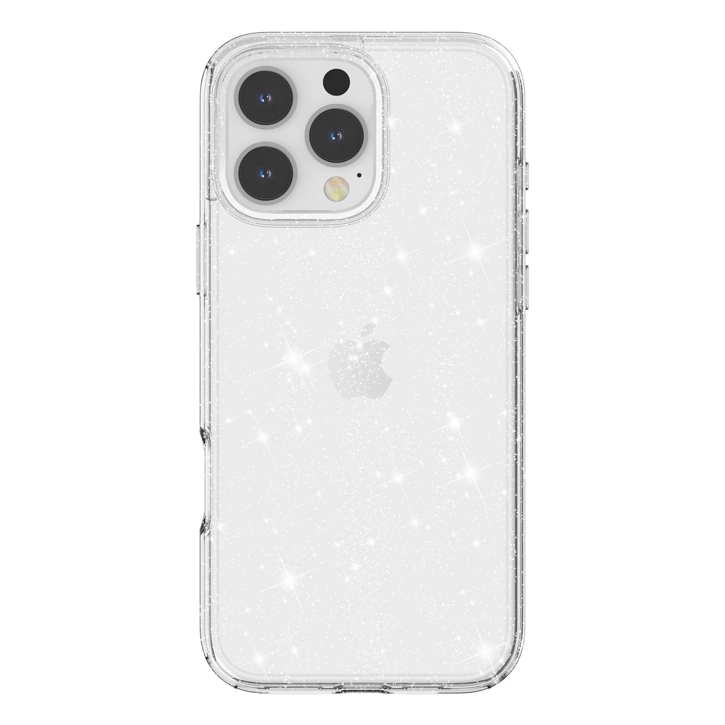 Das arktis iPhone Air Glitter Case ist eine durchsichtige, glitzernde TPU-Silikonhülle für iPhones mit dreifacher Rückseitenkamera, die das Apple-Logo zeigt. Diese arktis Hülle kombiniert stilvolles Funkeln mit zuverlässigem Geräteschutz.