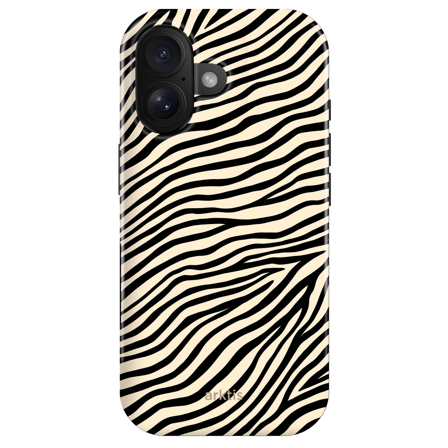 Das arktis iPhone 16 Plus Fashion Case – Zebra verfügt über ein schwarz-weißes Zebrastreifendesign und besteht aus stoßdämpfendem TPU-Silikon und bietet erstklassigen Fallschutz für Ihr iPhone 16 Plus.