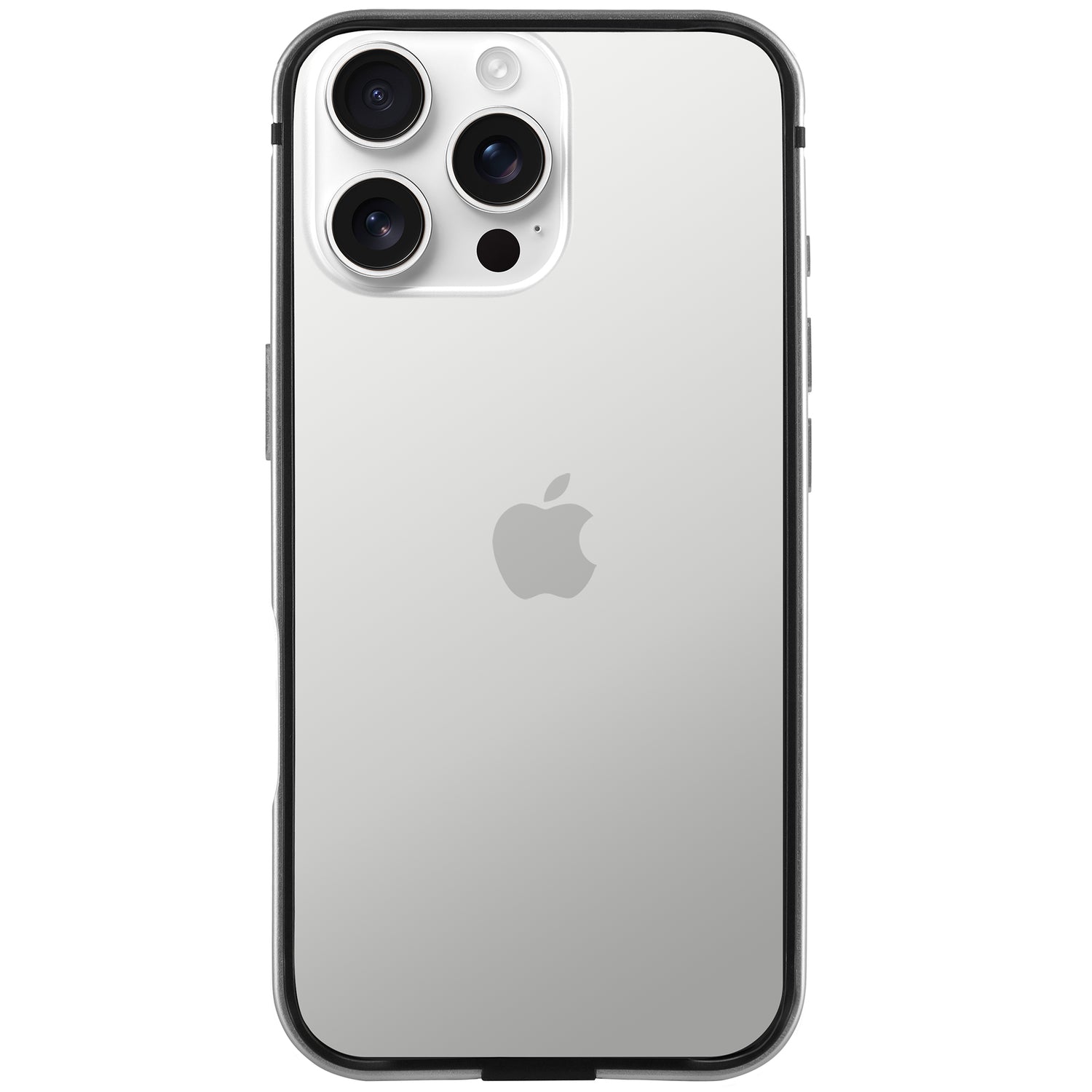Der arktis iPhone Air Bumper ist eine durchsichtige, ultraleichte TPU-Silikonhülle in Silber, die die drei rückwärtigen Kameras des iPhones und das Apple-Logo zur Geltung bringt - speziell für Ihr iPhone 17 von arktis entworfen.