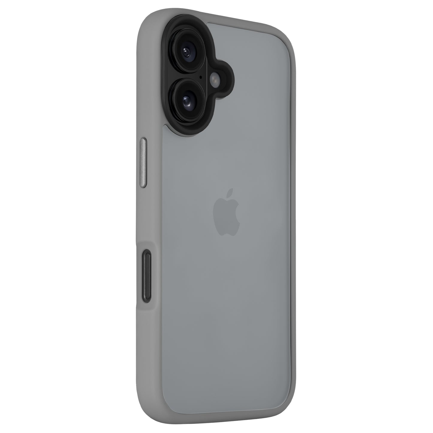 Die Arktis iPhone 16 Plus Solid Case Hülle im minimalistischen Matt-Look aus stoßabsorbierendem TPU-Silikon zeigt den Kamera-Bump und das Apple-Logo auf der Rückseite.