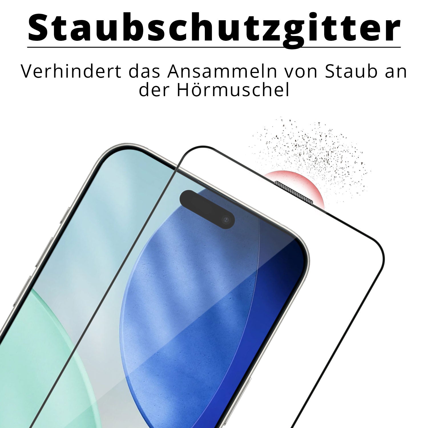 Die arktis iPhone 17 MATT Displayschutzfolie verhindert Staubansammlungen an der Hörmuschel und schützt das Display dank Anti-Fingerabdruck-Beschichtung vor störenden Flecken.