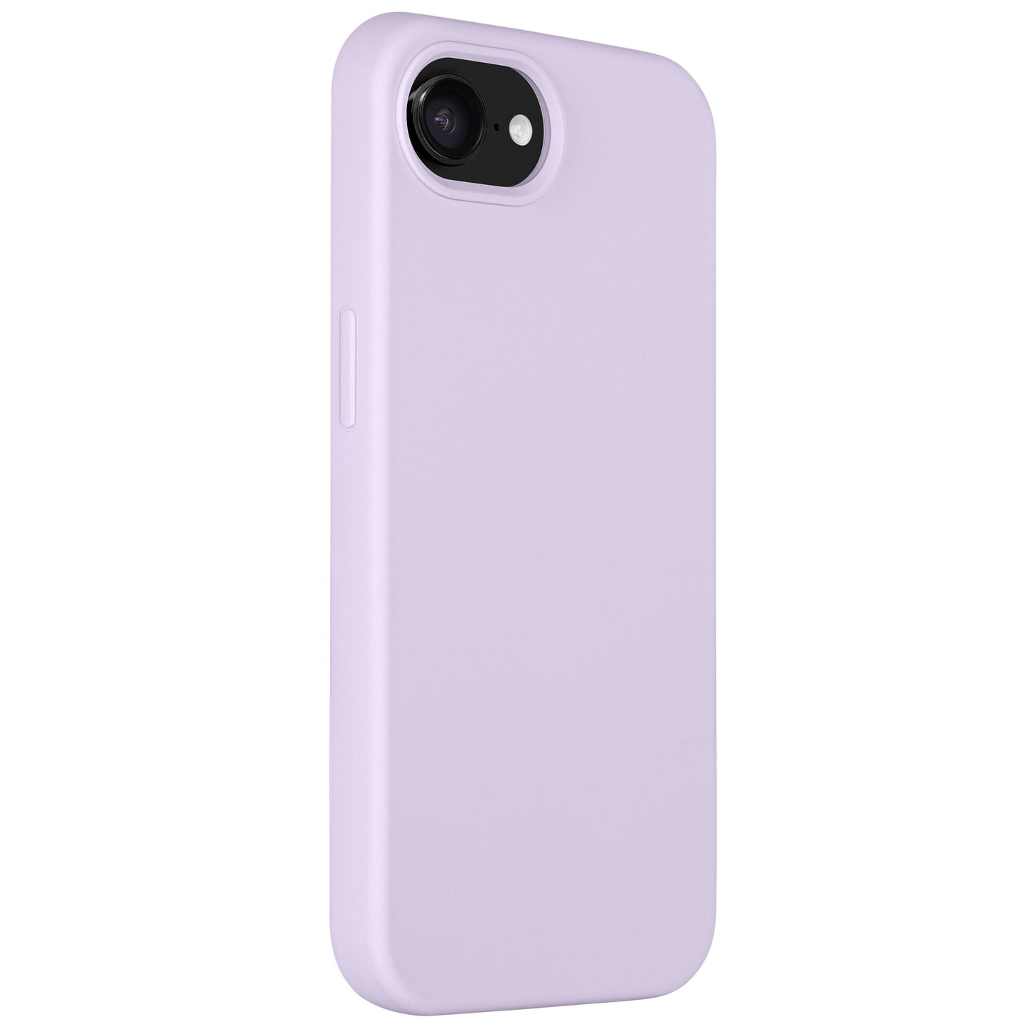 Das Arktis iPhone 16e Silikon Case in Lavendel bietet schlanken Schutz und lässt Kamera, Blitz sowie Seitentaste sichtbar – ideal für kabelloses Laden.