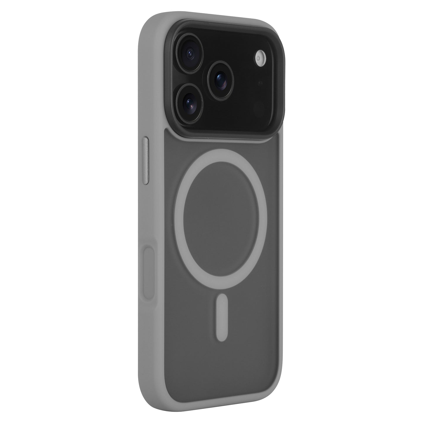Das Arktis iPhone 17 Pro Max Solid Case von Arktis verfügt über eine graue, matte Oberfläche, einen MagSafe-Ring, eine große Aussparung für drei Linsen und den Blitz sowie stoßabsorbierendes TPU-Silikon für optimalen Schutz.
