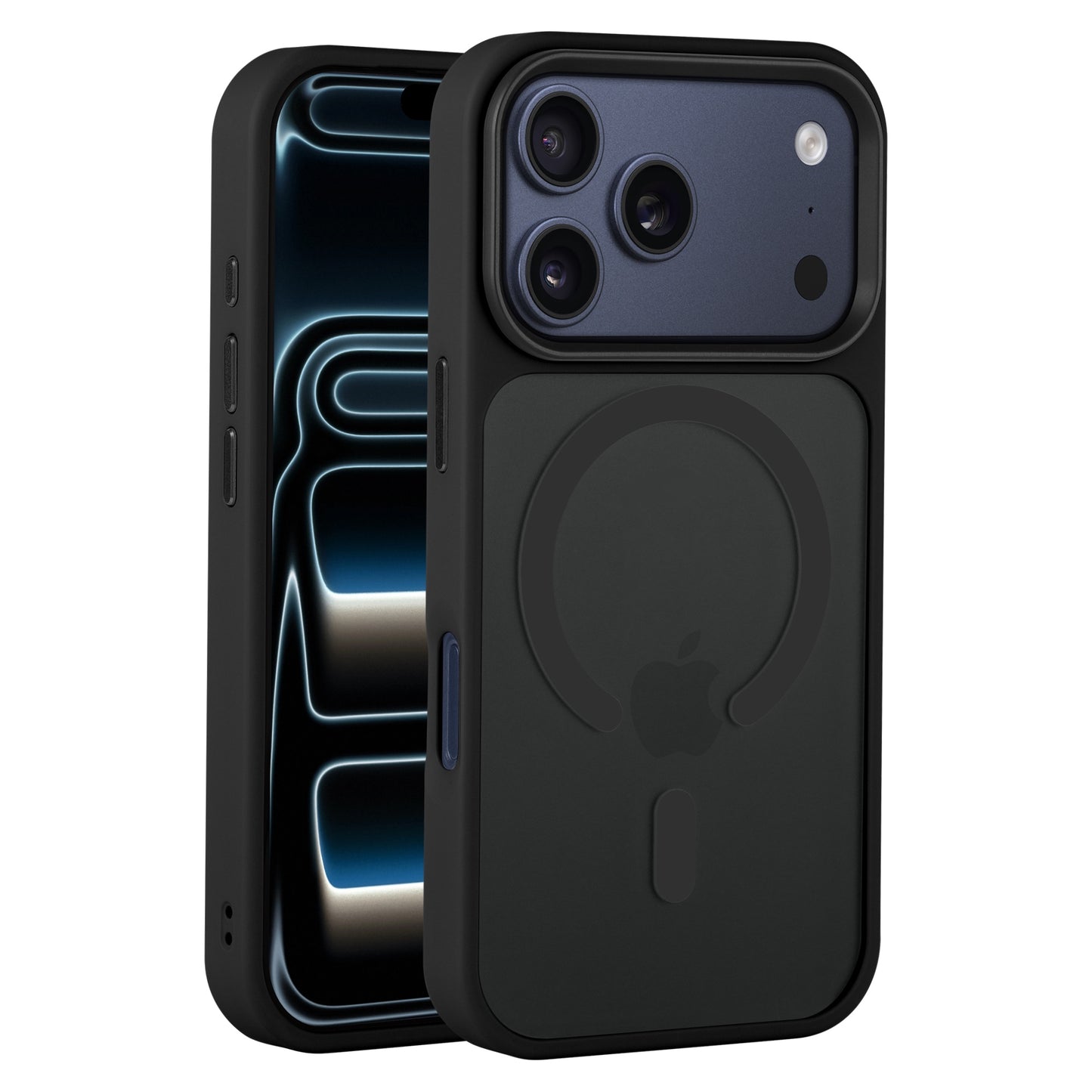 Die Arktis iPhone 17 Pro Solid Case mit MagSafe ist eine schwarze, matte Schutzhülle, die Rückseite mit Kamera und Frontscreen schützt-perfekt passend für dein iPhone 17 Pro von Arktis.