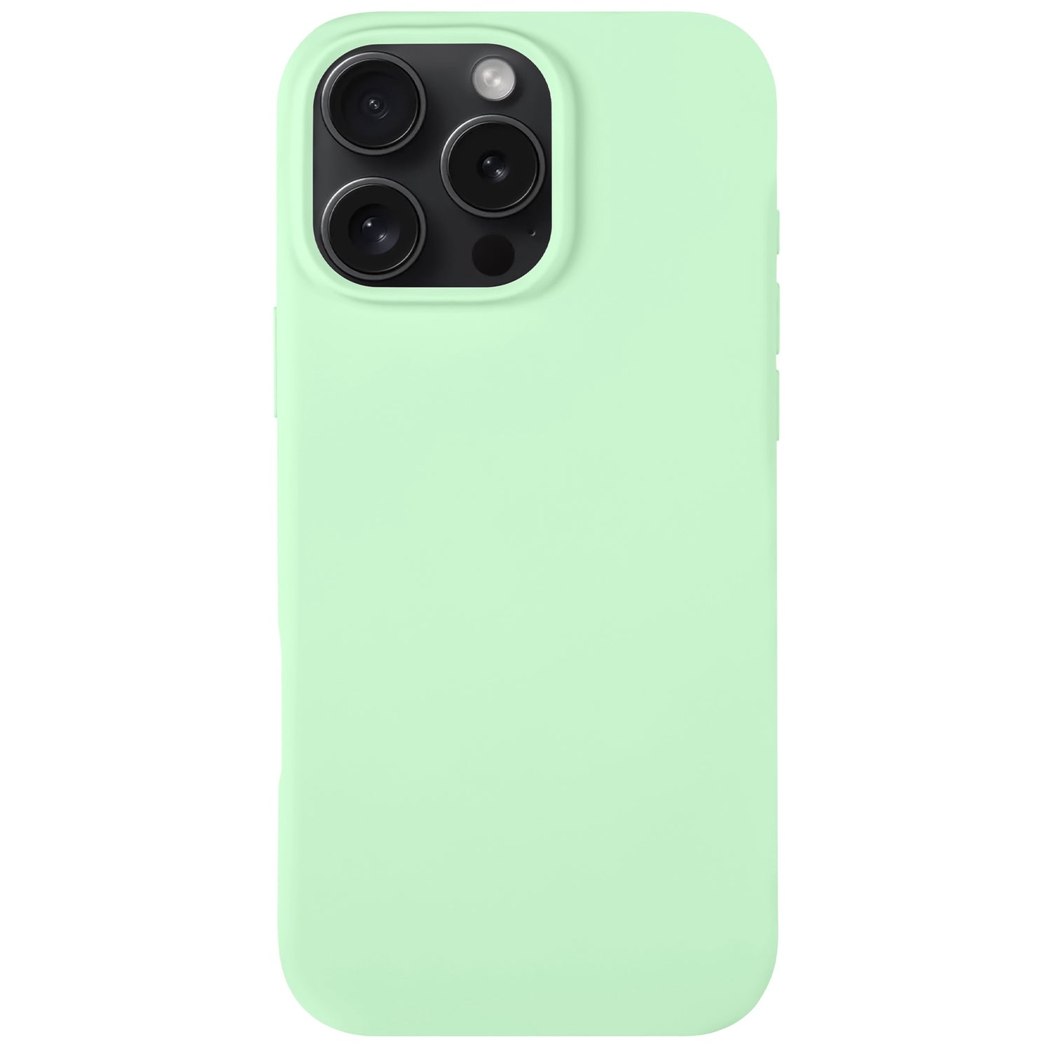 Die Arktis Arktis iPhone 16 Pro Max Silikonhülle in Mintgrün ist eine schlanke Hülle mit präzisen Kameraausschnitten und unterstützt kabelloses Laden.