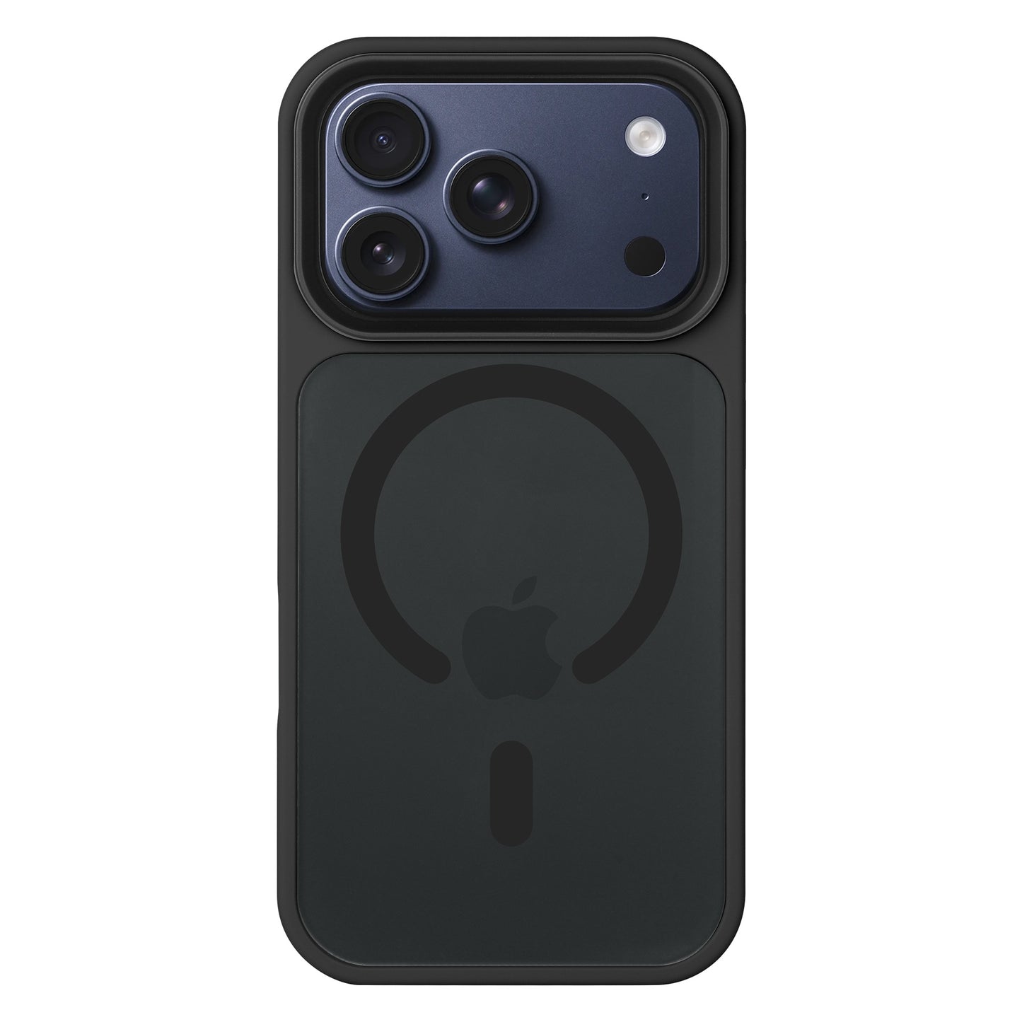 Das Arktis iPhone 17 Pro Solid Case mit MagSafe schützt Ihr iPhone in mattem Schwarz, zeigt das Apple-Logo und ist MagSafe-kompatibel - die perfekte Hülle von Arktis für das iPhone 17 Pro mit Triple-Kamera.