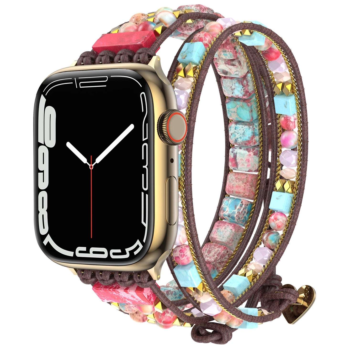 Das arktisband Apple Watch Armband "Dream Catcher" bietet ein dekoratives, mehrfarbiges Perlen- und Leder-Boho-Design für stilvolles Flair, kompatibel mit Ihrer Apple Watch.