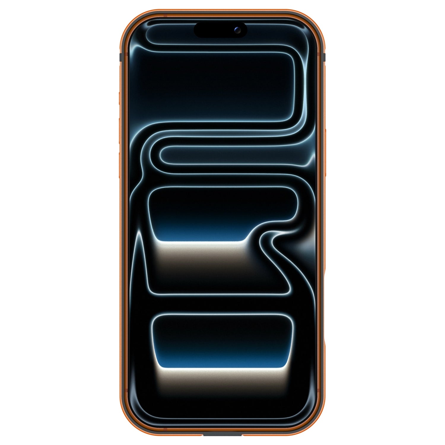 Der arktis iPhone 17 Pro Bumper von arktis schützt Ihr Smartphone auf elegante Weise, indem er ein leuchtendes abstraktes blau-weißes Design auf dem Bildschirm mit einem ultraleichten Aluminium-TPU-Silikon-Rahmen präsentiert.